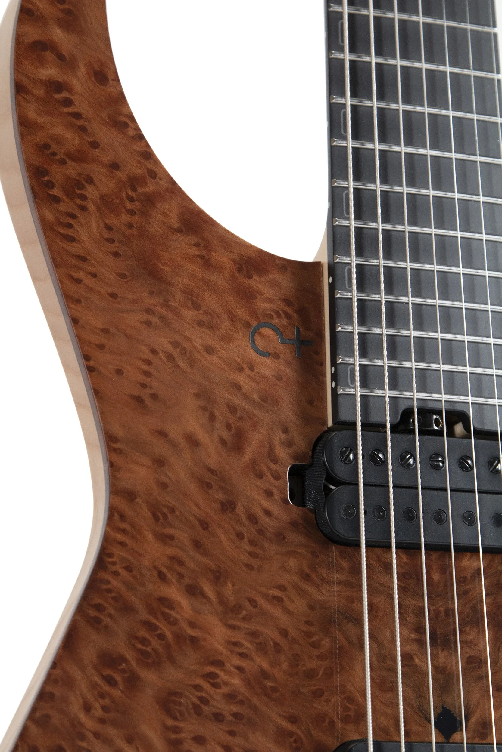 Black Richlite fretboard and pickups of the Infinia Ceres CE5606 7-string guitar
