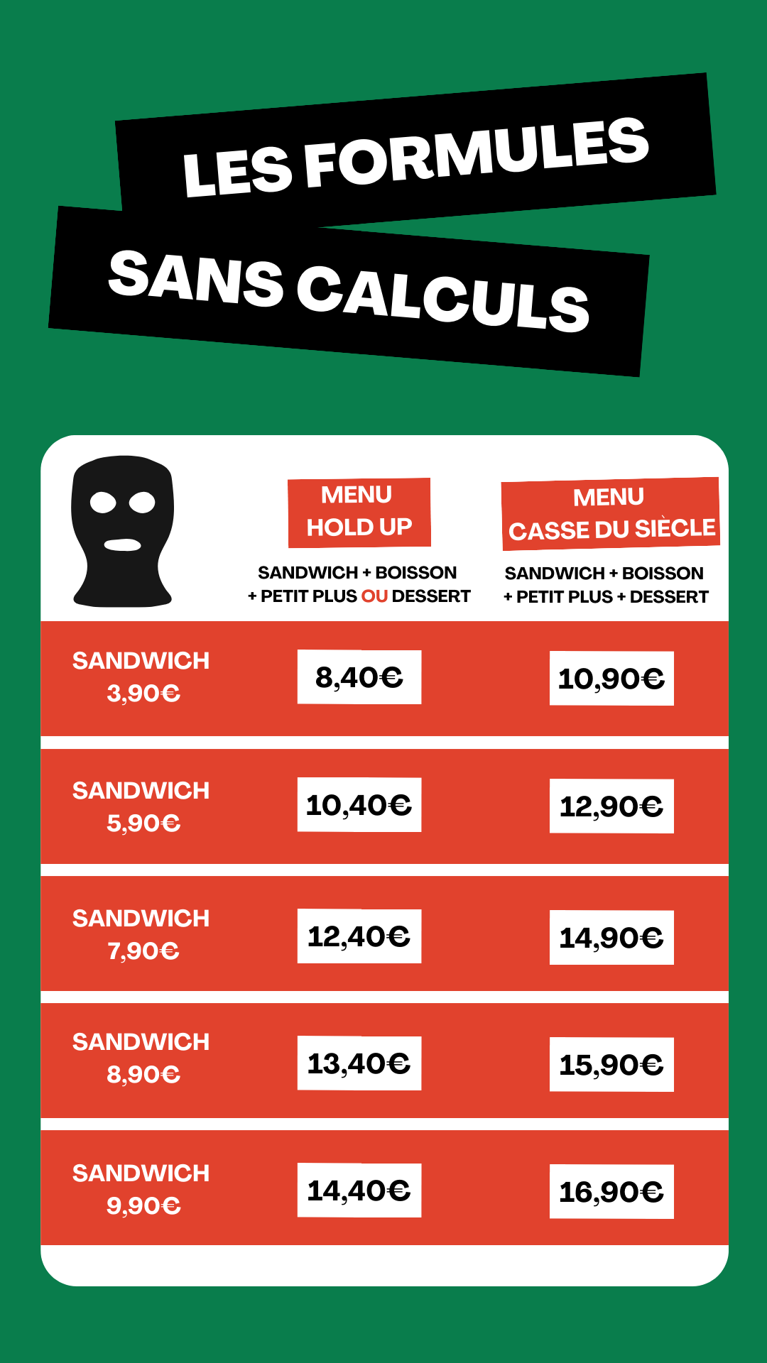 CARTE FORMULES BANDIT PRIX