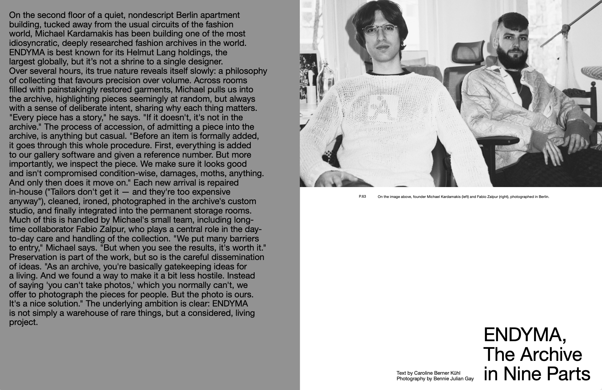 FEATURE WITH ENDYMA ARCHIVE IN ENDLESS ISSUE III