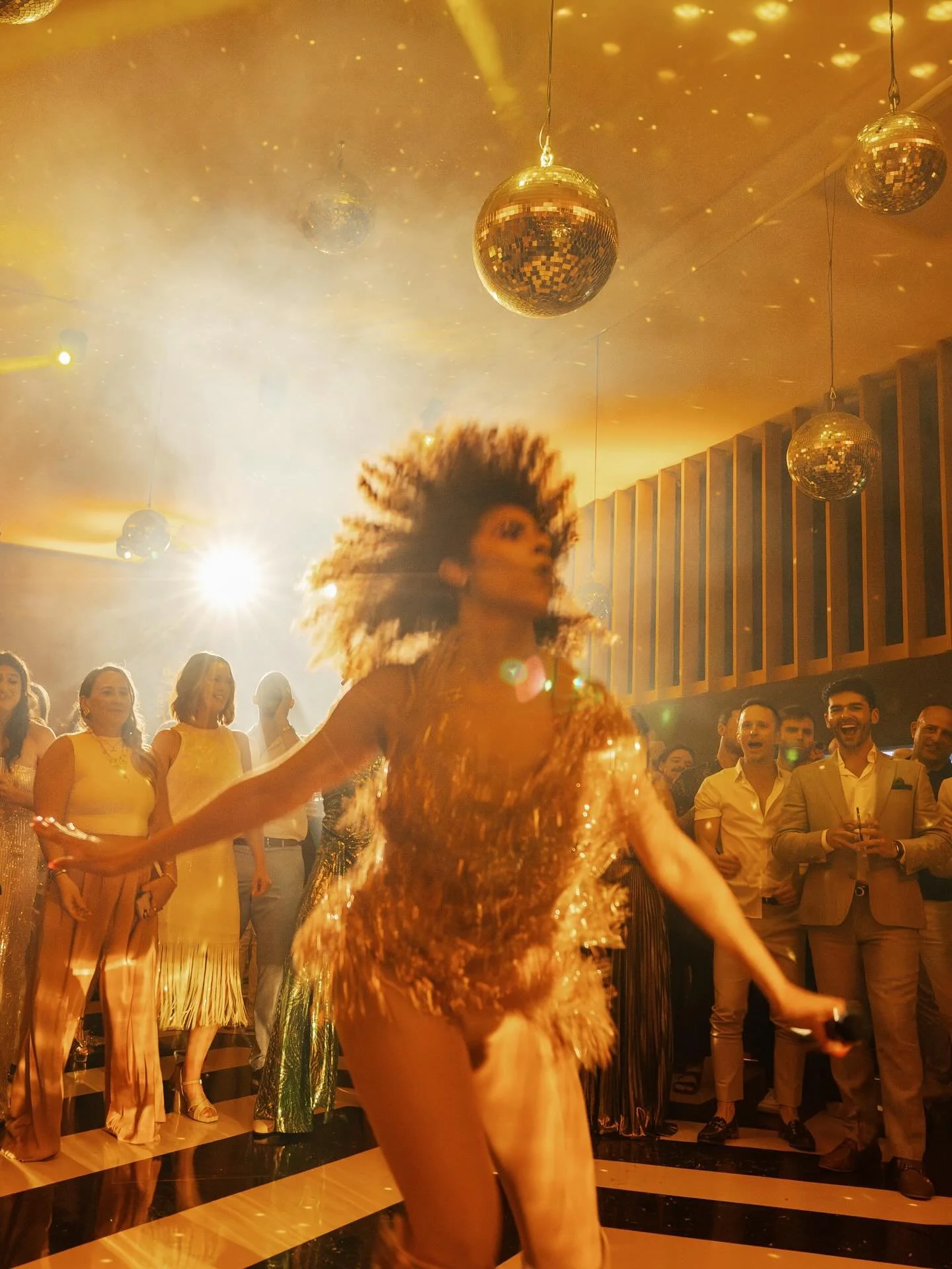 The vibe is disco afters (in vintage Bob Mackie)

PLANNING &amp; DESIGN @jdkpop @1sonofabutch @travislovesjusten
COORDINATION @parkerscottevents
VENUE &amp; CATERING @theinglesideinn
REHEARSAL DINNER @melvynsrestaurant
POOL PARTY @avalonhotels
FLORAL