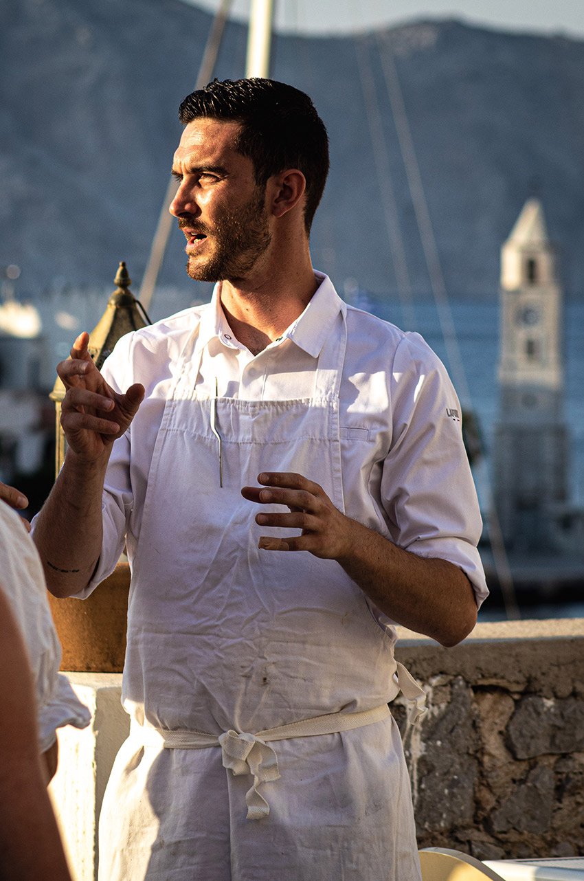 Chef Chris Sidiropoulos Agora restaurant Symi Greece