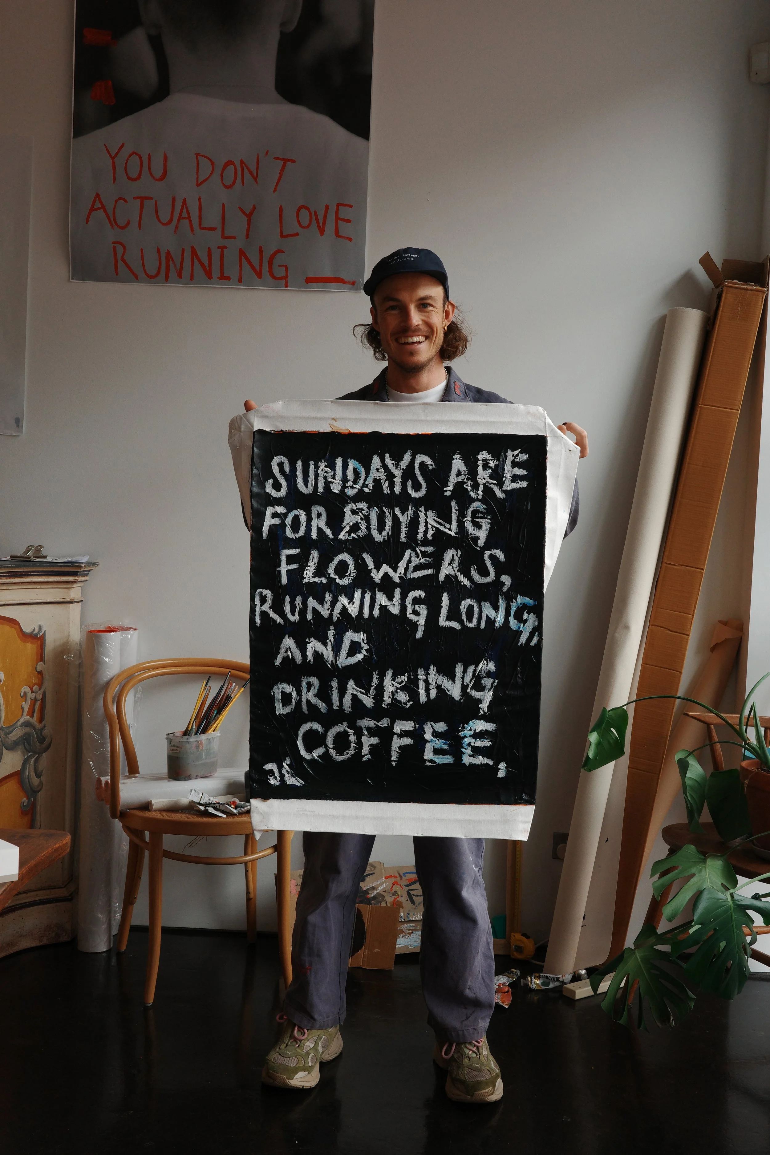 Sunday Flowers - 50x70cm - Turbulent Ocean Blues