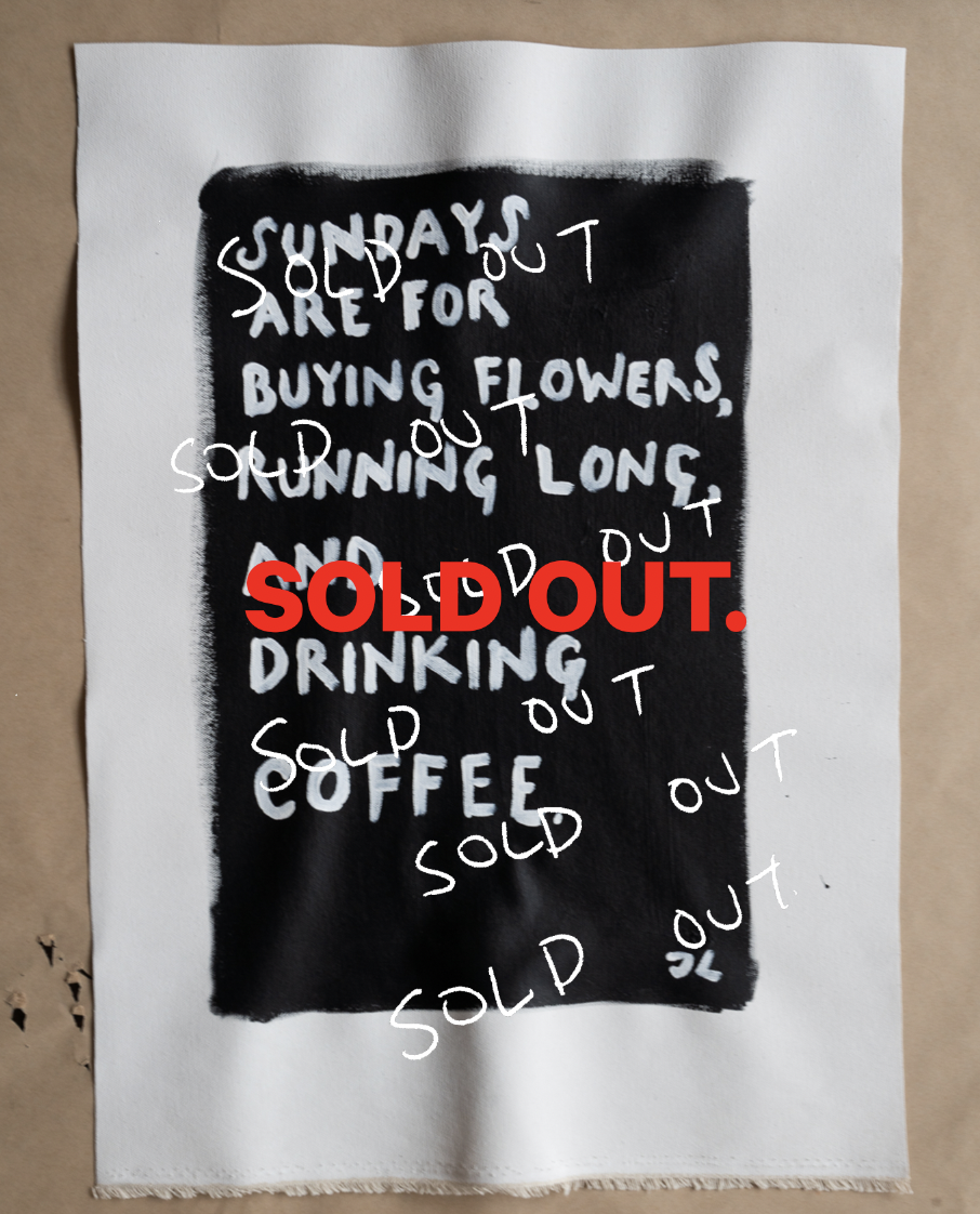 Sunday Flowers - 30x45cm - Procrastination black.