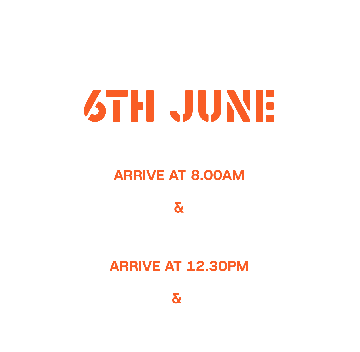 Schedule for Saturday, June 5th: morning session arrives at 8:00 am for U7 and U9; afternoon session arrives at 12:30 pm for U11 and U14.
