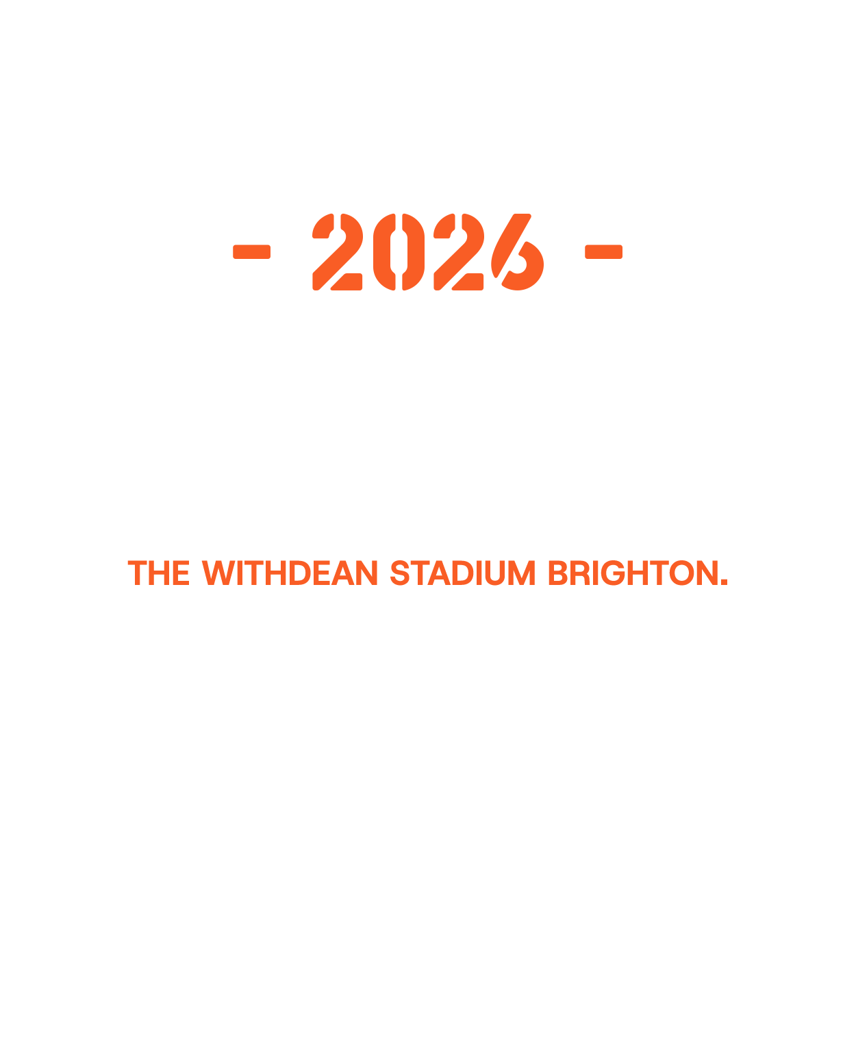 Event poster for a junior grassroots tournament at Withdean Stadium in Brighton on June 6-7, 2026, taking place at the former home of Brighton and Hove Albion.