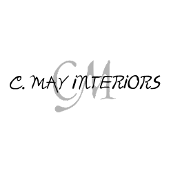 Stylized initials 'CM' on a black background