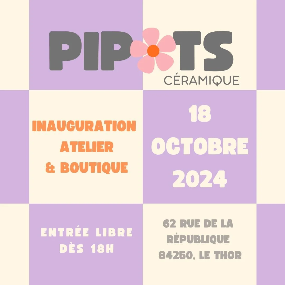 ⭐️ANNONCE⭐️

OUIIII, ENFIN !!
C'est avec beaucoup de joie que je vous annonce l'ouverture de mon atelier-boutique 🥹

✨ Rendez-vous✨

📆 Le 18 octobre
🕔 A partir de 18h
📍 Au 62 rue de la R&eacute;publique, 84250 Le Thor

🌸 Au programme 🌸

🏠 Visi