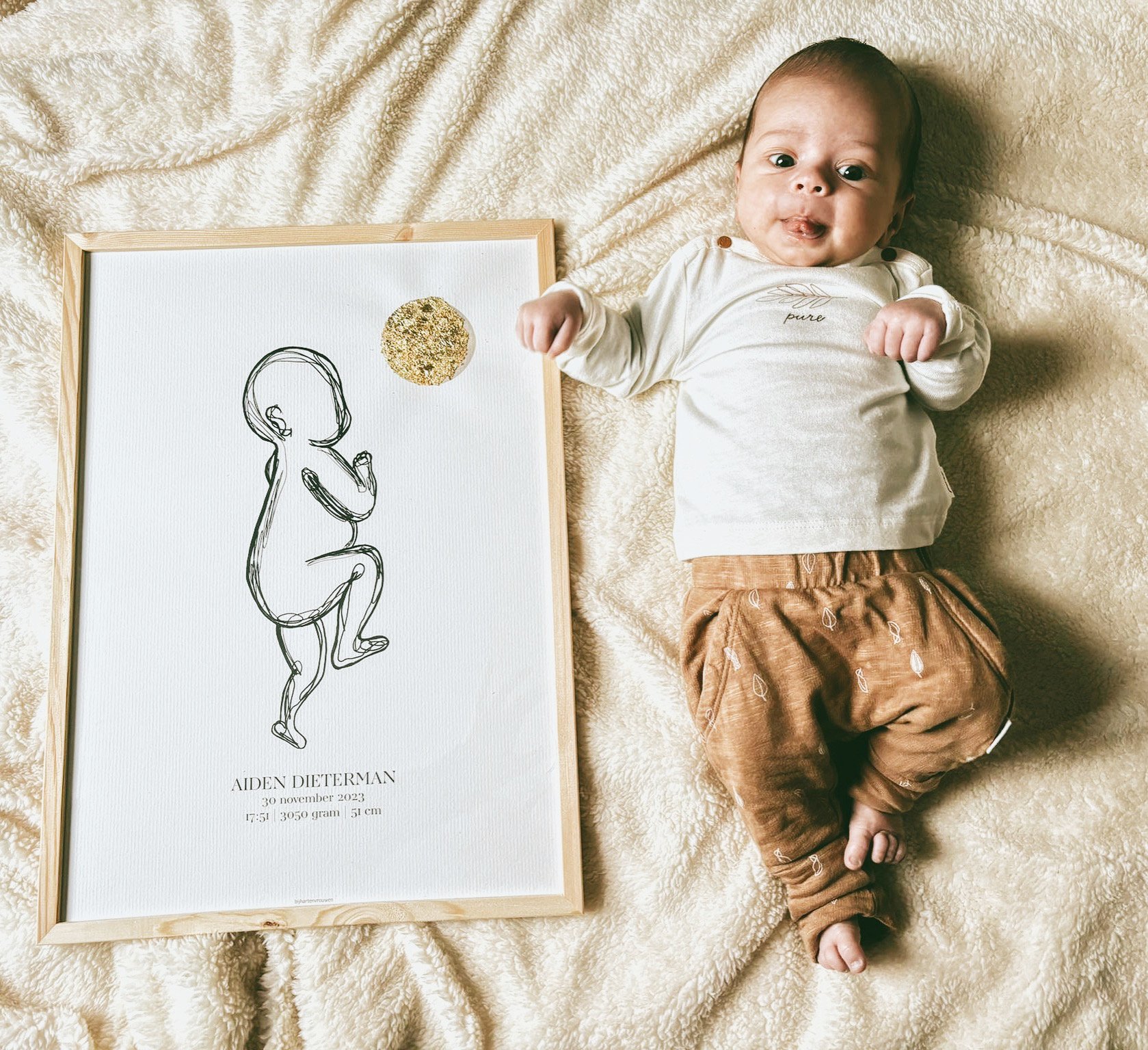 Product ontwerp - geboorte poster Bijhartenvrouwen 