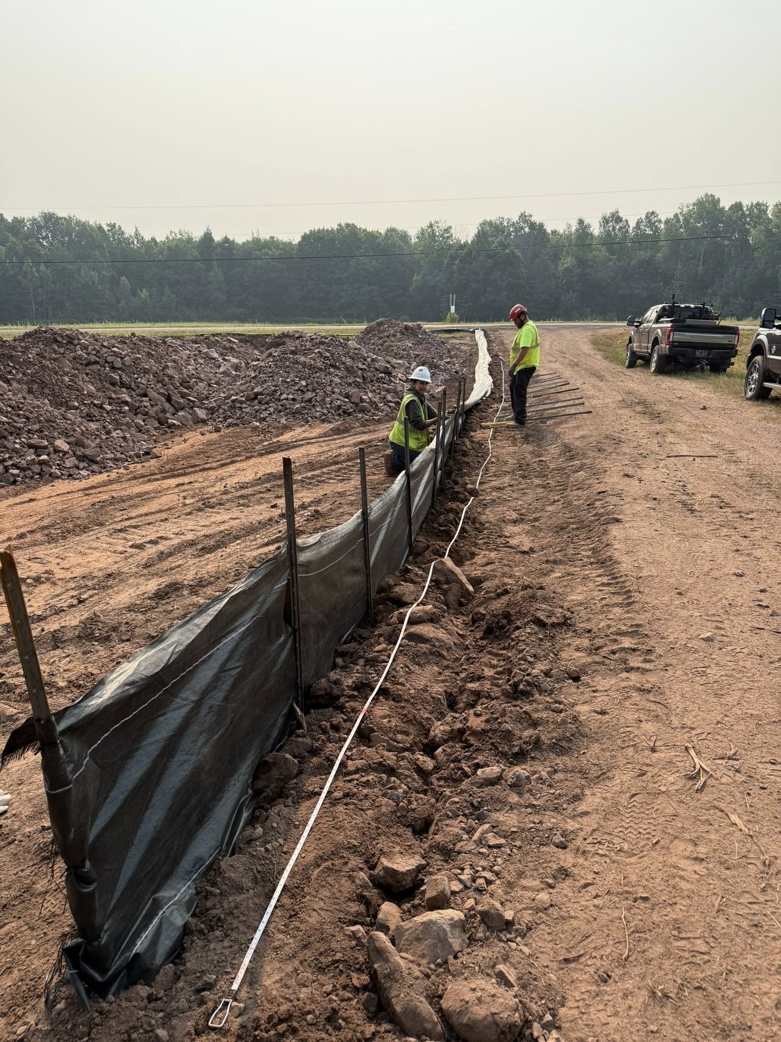 Silt fence installation