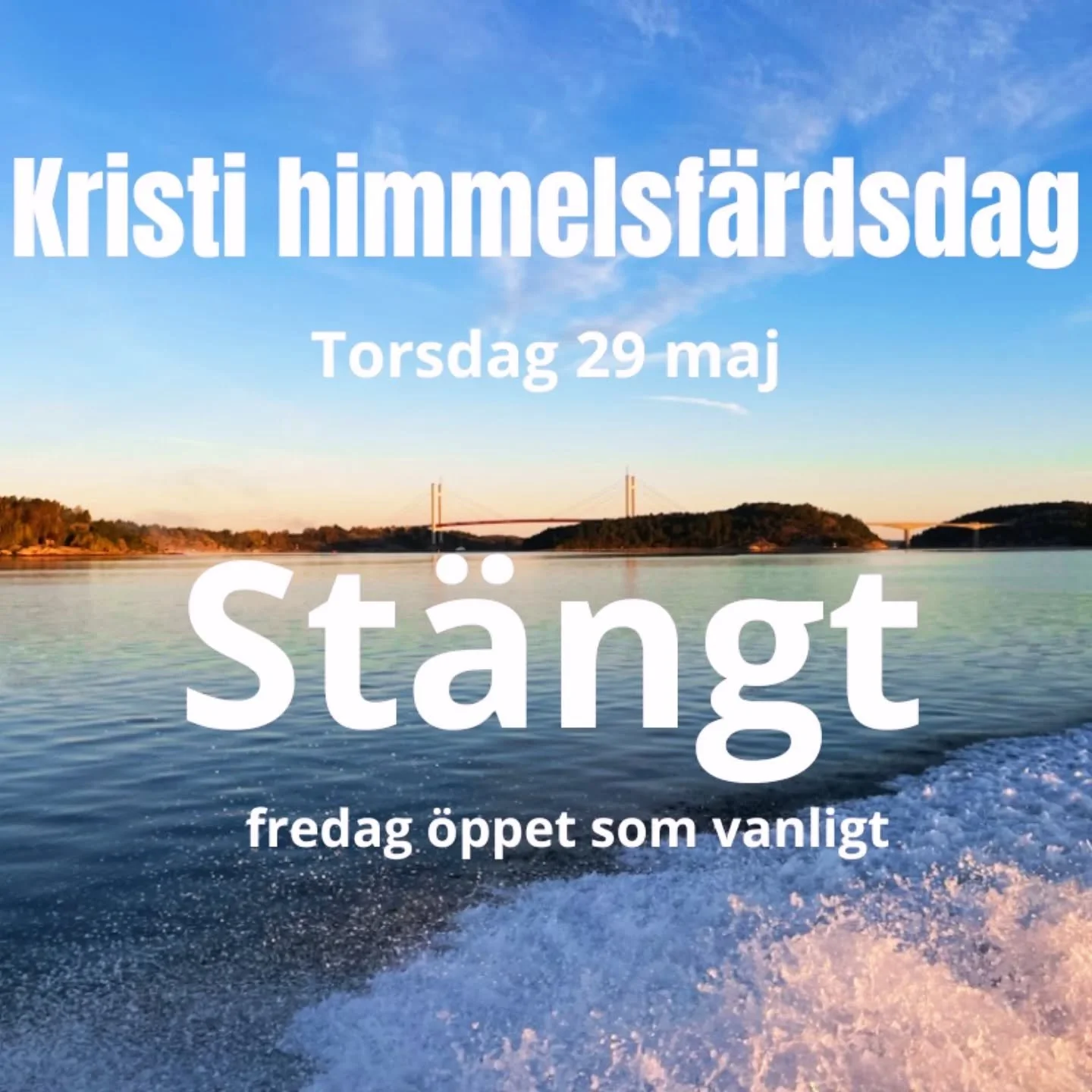 Imorgon torsdag tar vi en paus fr&aring;n b&aring;tmeck!
Vi jobbar p&aring; som vanligt p&aring; fredag!
V&auml;lkomna!
🌞⚓️🇸🇪