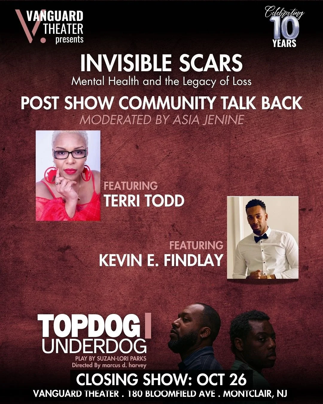 Tonight&rsquo;s closing performance of Topdog/Underdog is SOLD OUT &mdash; but we&rsquo;re adding seats!

Join us at Vanguard Theater for a final post-show discussion unpacking the themes of abandonment, loss, and mental health, featuring guest speak