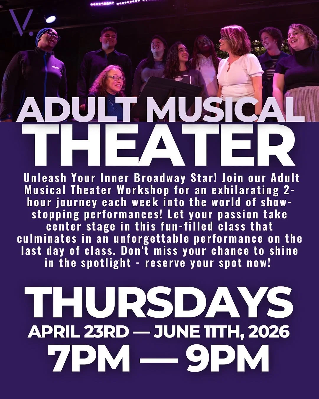 Spring is here, and we&rsquo;ve created something just for the grown-ups 👀

Our Adult Musical Theater Workshop returns Thursday, April 23, led by @juliegalorenzocoaching 

Whether you are stepping into the room for the first time or returning to the