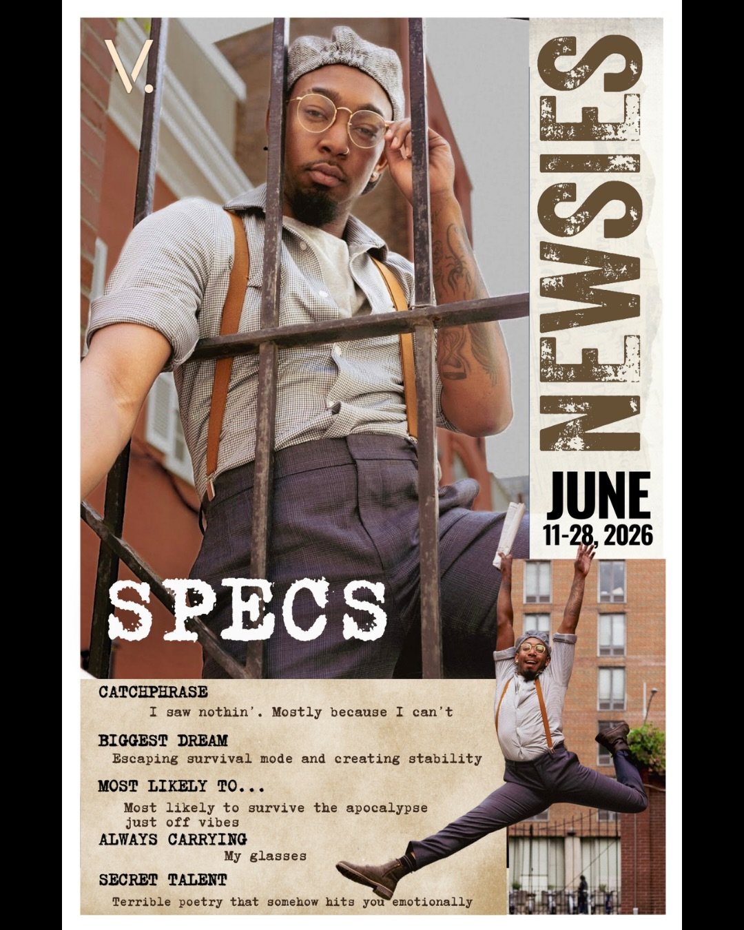 Pick your player. 🗞️

Which one are you? Share in the comments 👀👀 Swipe to meet your first four and stay tuned for more - the roster isn't complete yet.

Newsies opens June 11 at Vanguard Theater in Montclair, NJ for a limited run.

Link in bio!
P