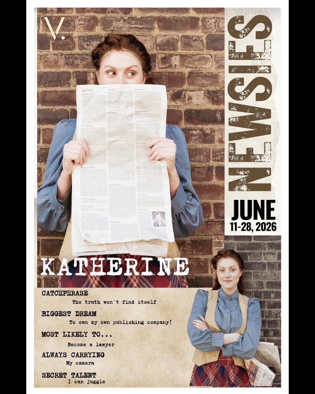 🗞️ONE WEEK TO GO.

Swipe to meet the next players in the Newsies lineup and add them to your collection.

How many trading cards can you collect before opening night?

June 11-28, come see NEWSIES at Vanguard Theater!

Link in bio!
