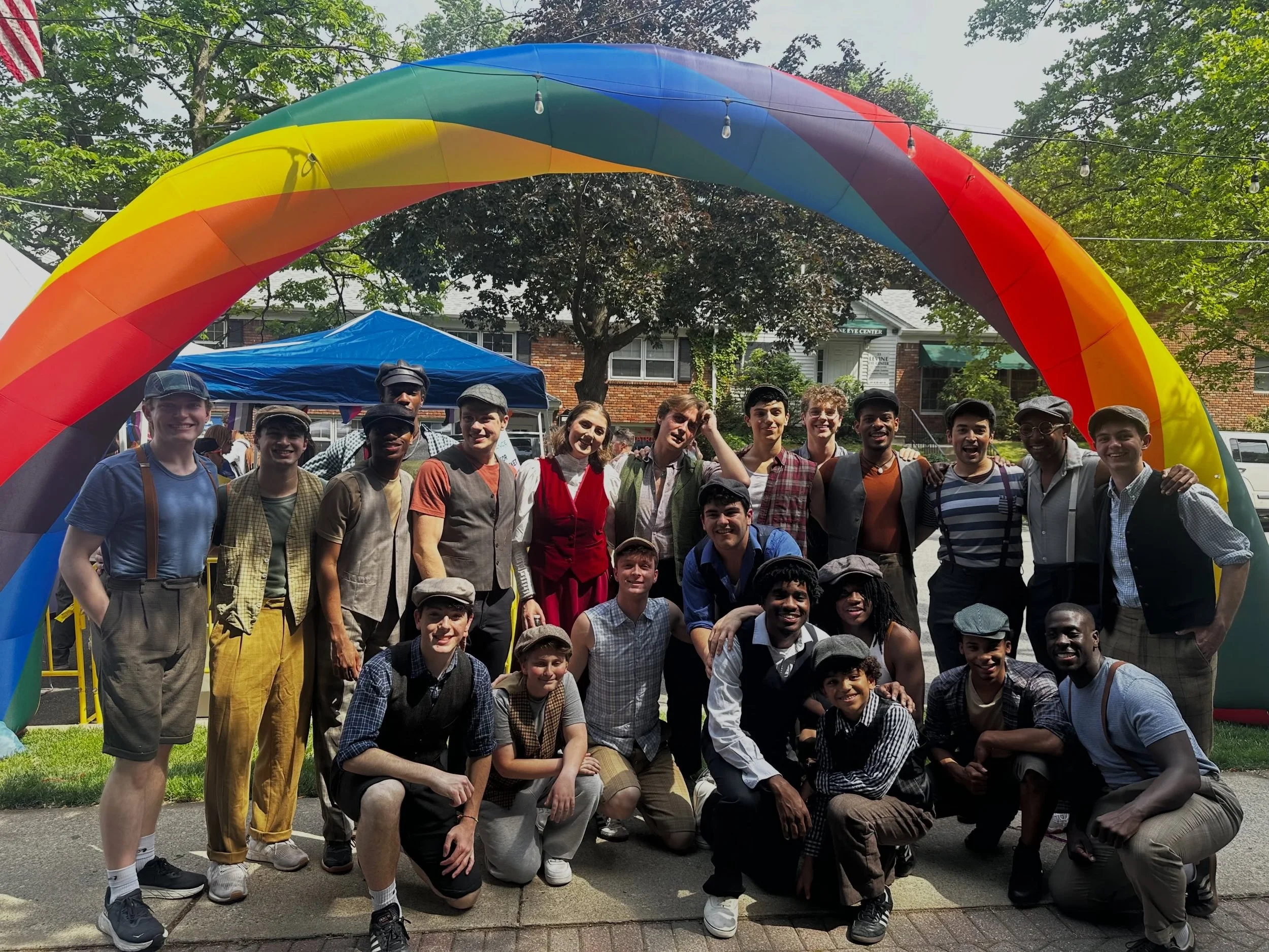 The Newsies cast had an absolute blast at Rutherford Pride! So grateful to be sharing art while celebrating this month! 

Come see this cast bring #Newsies to life NEXT WEEK! We open June 11th!