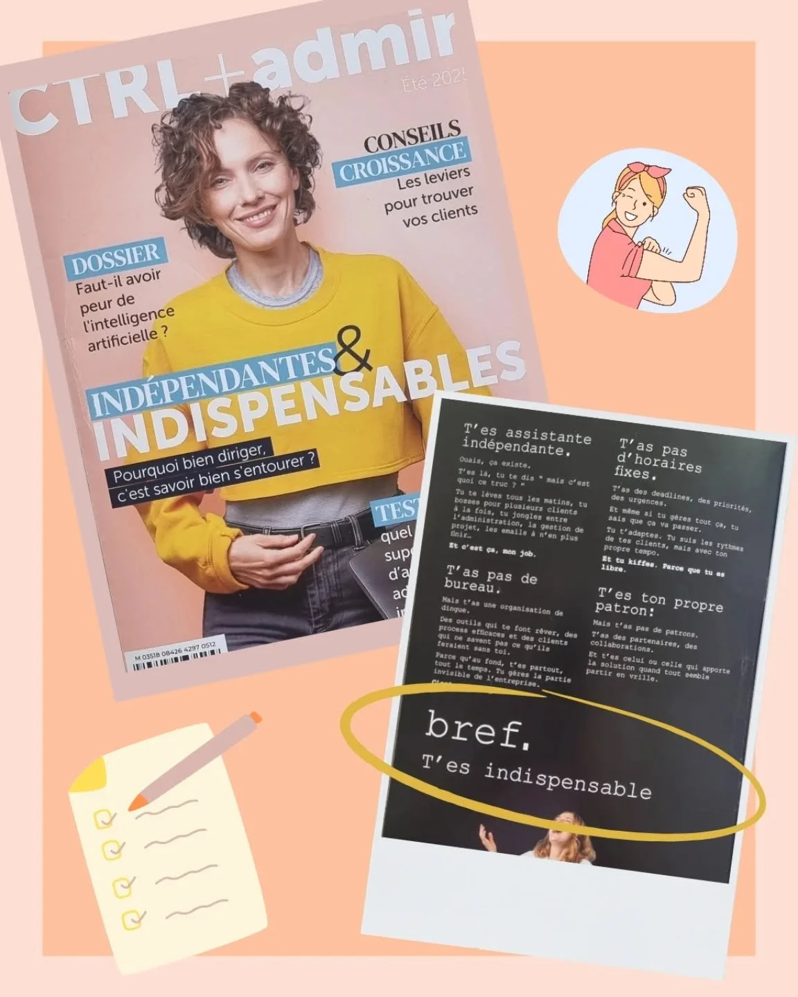 J&rsquo;ai eu le plaisir de recevoir le magazine CTRL + admin✨

Une v&eacute;ritable mine d&rsquo;informations pour les assistantes ind&eacute;pendantes et entrepreneures : conseils de croissance, r&eacute;flexions autour de l&rsquo;IA, t&eacute;moig