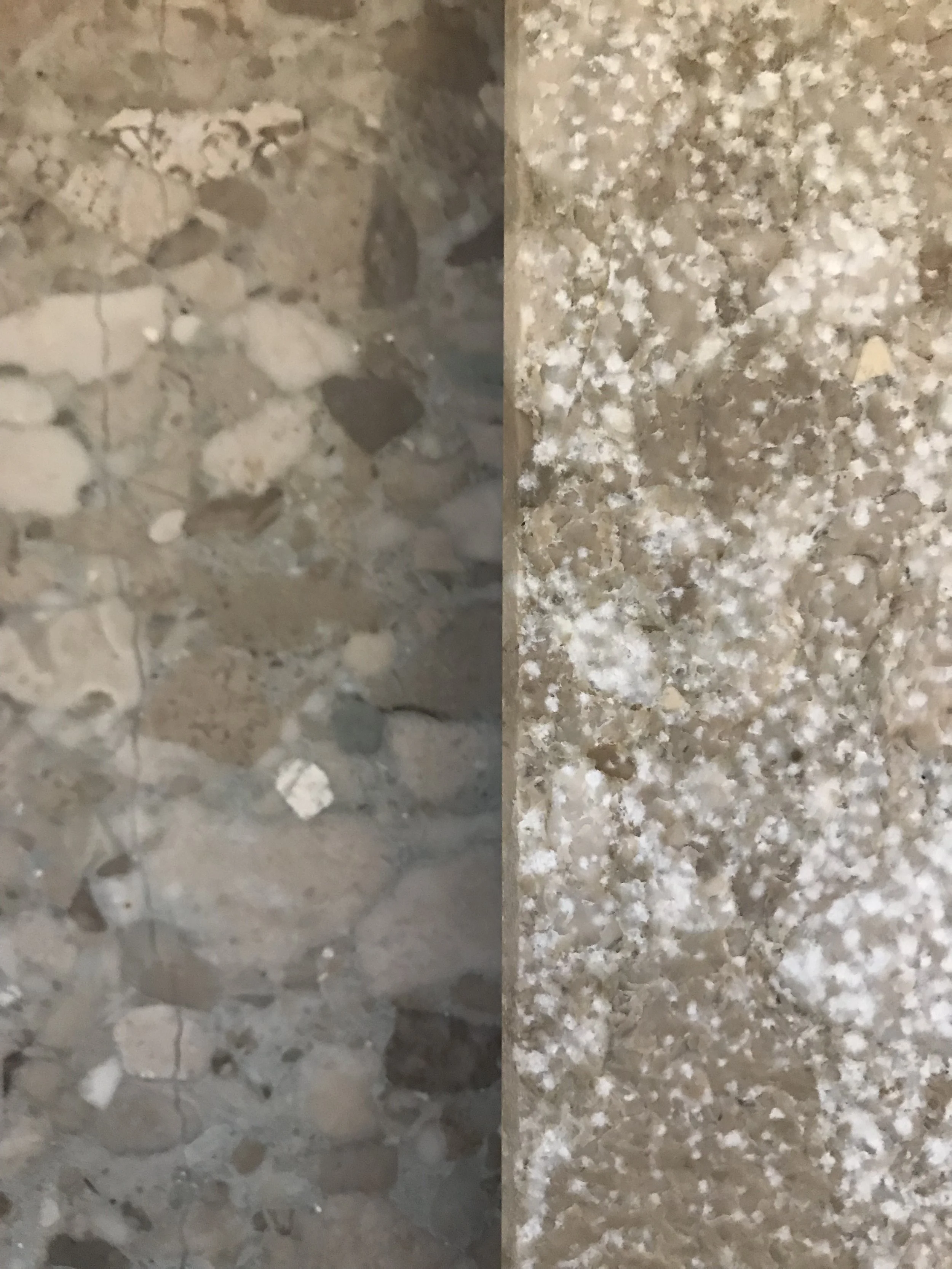 Comparison of two different concrete surfaces with different textures