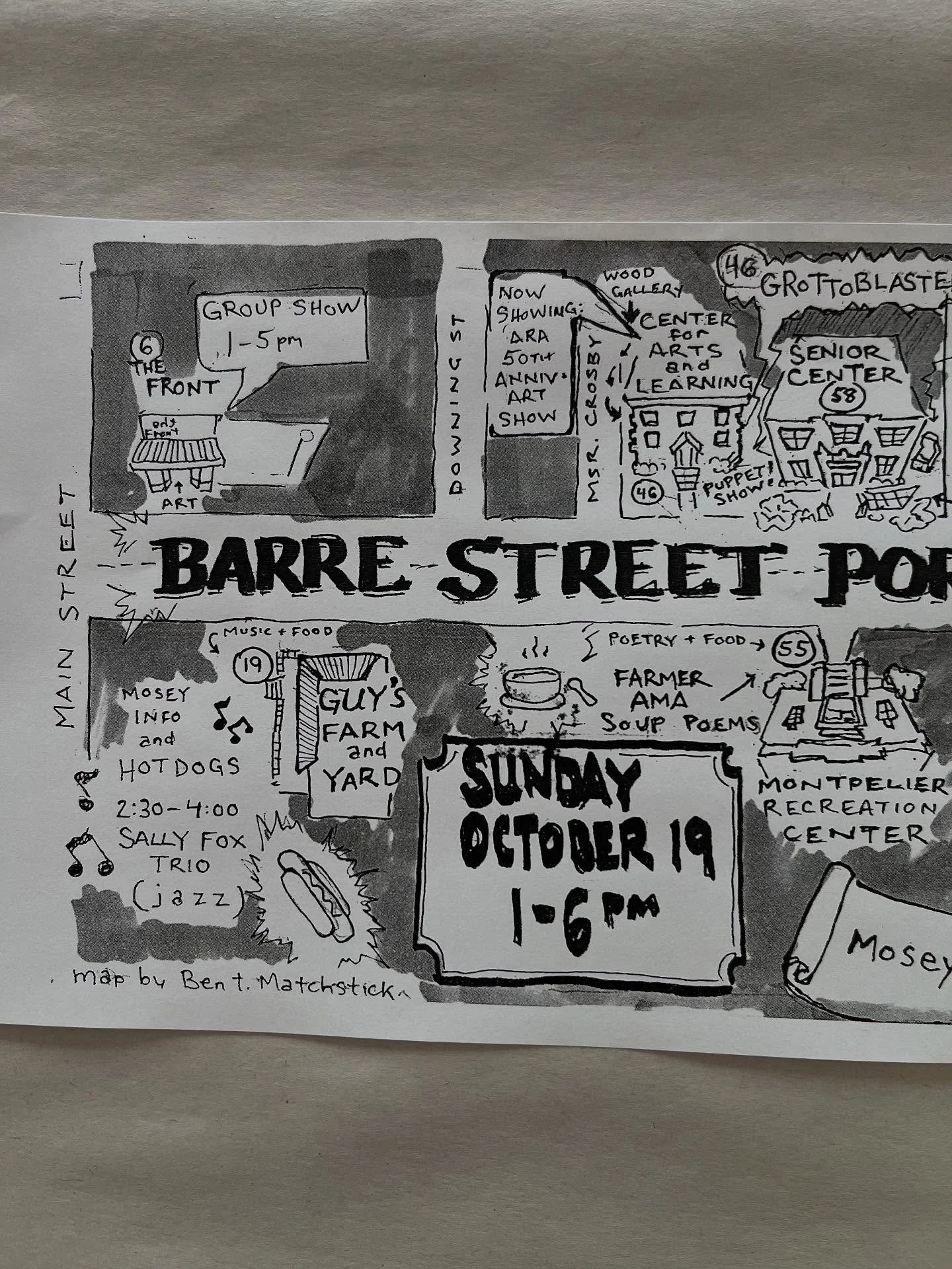 This Sunday is the Barre Street Porch Mosey.  There will be art, music and a puppet show.  Stop by the studio for some hot cider and snickerdoodles.  #montpelier #vermont #fall #fun #music #puppetshow #barrestreetvt