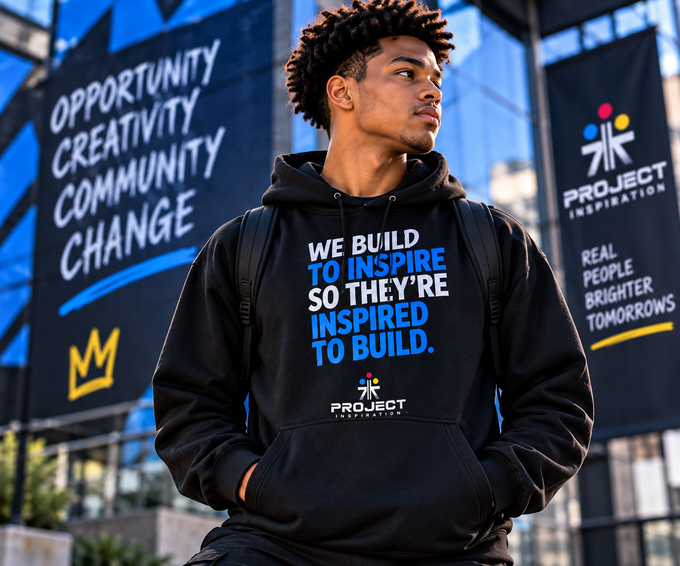 We Build to Inspire signature apparel