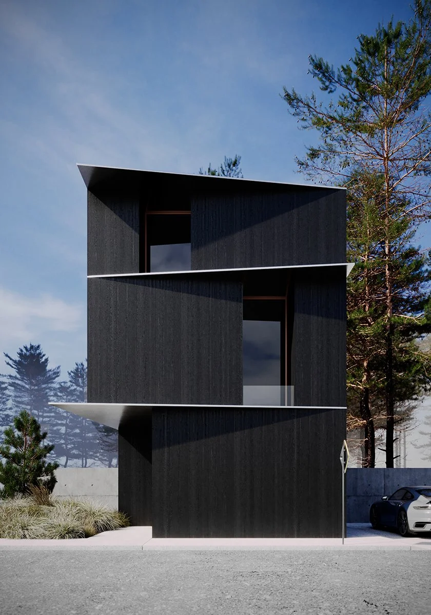 Modern-minimal-black-house-front-view