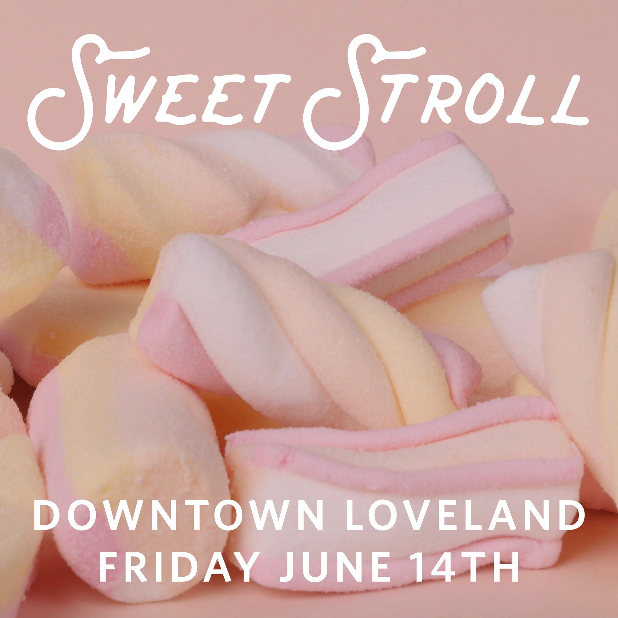 We are hosting a Sweet Stroll through EIGHT Downtown Loveland businesses on June 14th!
How does it work?
Pre-purchase your ticket in advance. Then everyone will check in at a tent in the Foundry Plaza at 7:00 pm to receive your tour card, a bottle of
