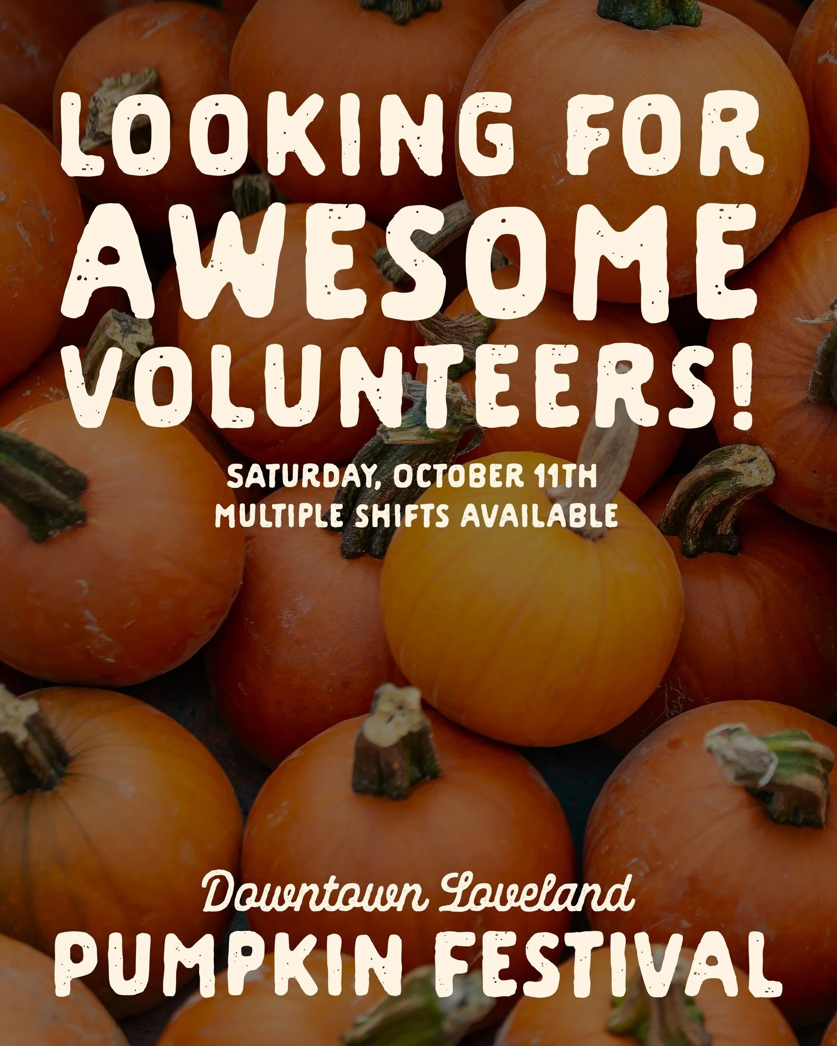 🎃🍂 Love fall? Love fun? Come volunteer at the 7th Annual Downtown Pumpkin Festival! 🍂🎃

We&rsquo;re getting ready for one of Downtown Loveland&rsquo;s favorite events, and we need awesome volunteers like YOU to help make it even better!

✨ Volunt