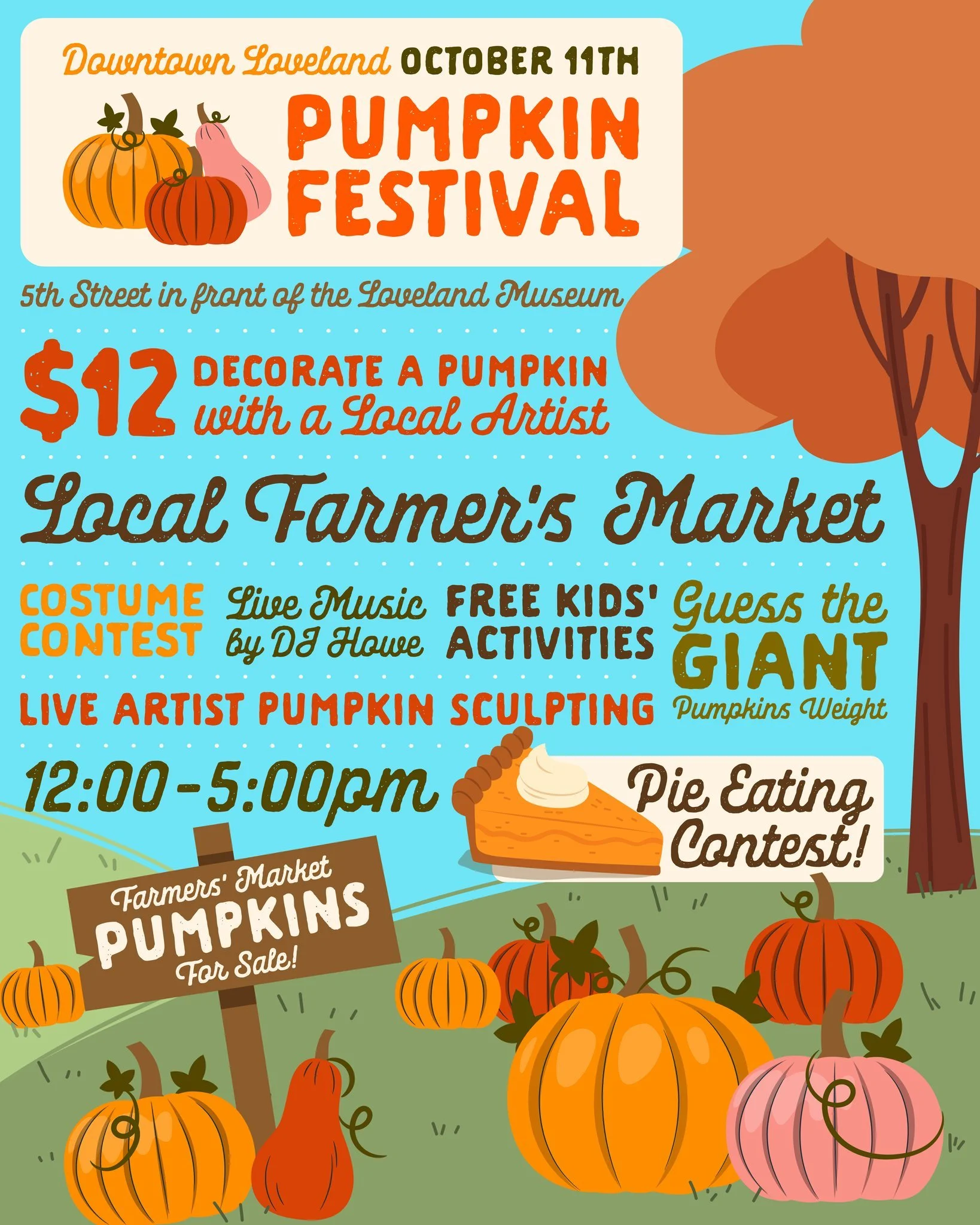 The 🎃 COUNTDOWN 🎃 has begun! We're only one week out from our 6th annual Downtown Loveland Pumpkin Festival! Join us next Saturday for pumpkin decorating &amp; carving, pumpkin carnival games, a costume contest, a pumpkin pie eating contest, Monste