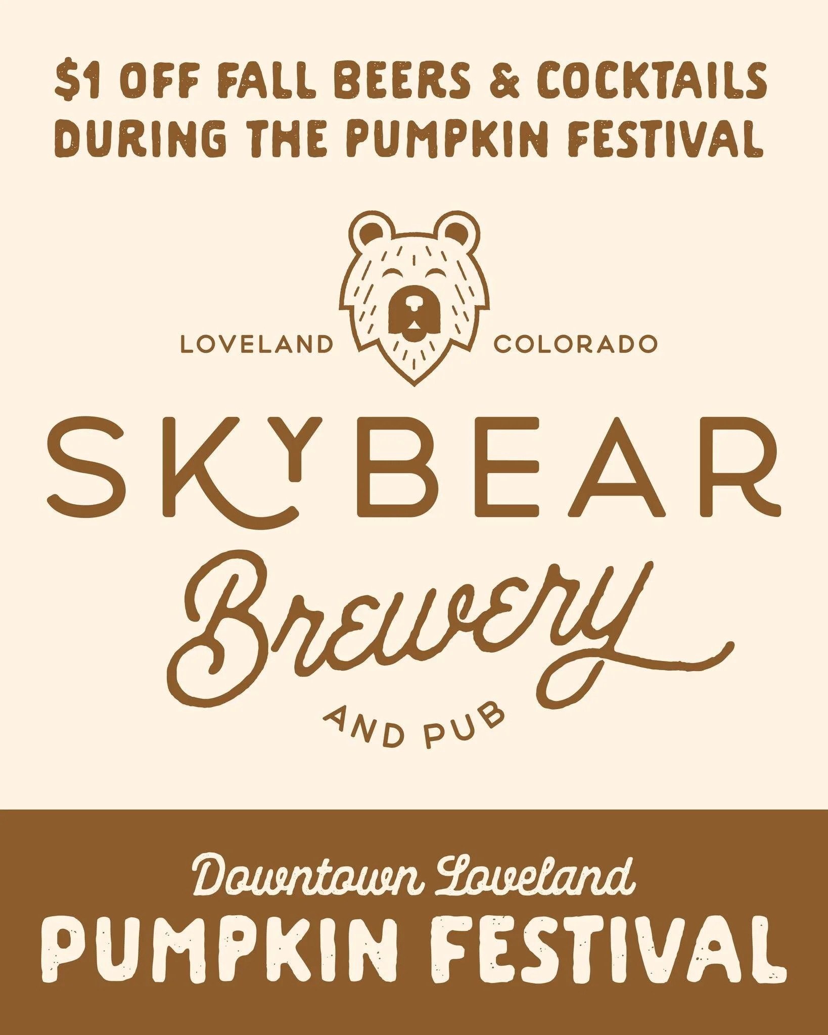 Our friends @skybearbreweryandpub are offering $1 off their selection of fall beers and cocktails during the pumpkin festival, this Saturday from 12:00pm-5:00pm! 

Don't miss this opportunity to try some of their handcrafted seasonal specials! 

Lear