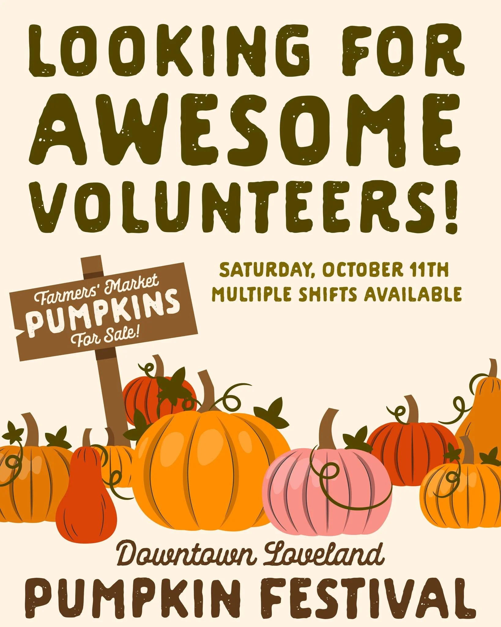 🎃 We&rsquo;re gearing up for the 6th Annual Downtown Pumpkin Festival THIS SATURDAY! 🍂

Join us for a full day of fall fun &mdash; pumpkins, artists, food trucks, a live DJ, contests, and so much more!

We&rsquo;re still looking for a few amazing v