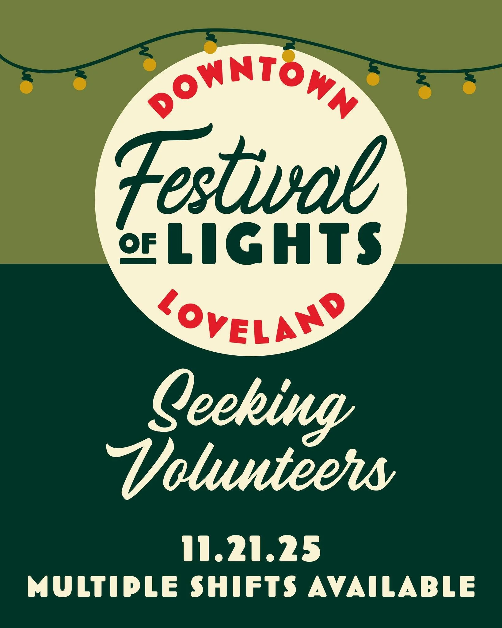 ✨ Volunteer Opportunity &ndash; Festival of Lights! ✨

The Festival of Lights is coming up on Friday, November 21st, and we need your help to make this fun community tradition shine! 🌟

We&rsquo;re looking for volunteers to help with:
🎄 Event setup