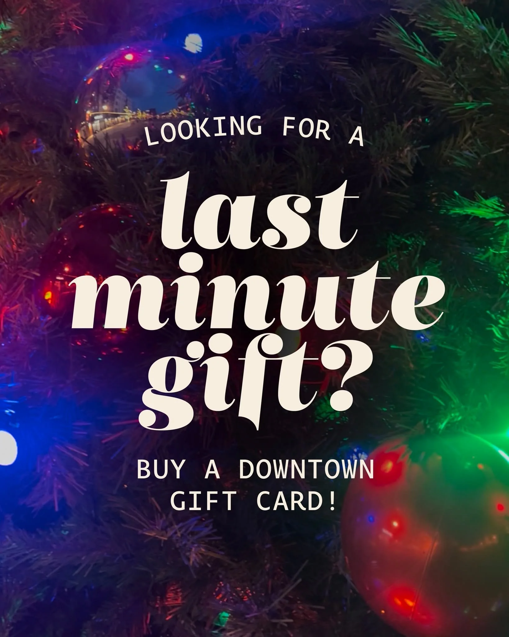 Looking for a last minute gift? Grab a Downtown Loveland gift card! 

Now through December 25th, the Loveland Downtown District is covering all processing fees on Downtown Loveland Gift Cards. These gift cards are are an easy way to support locally o