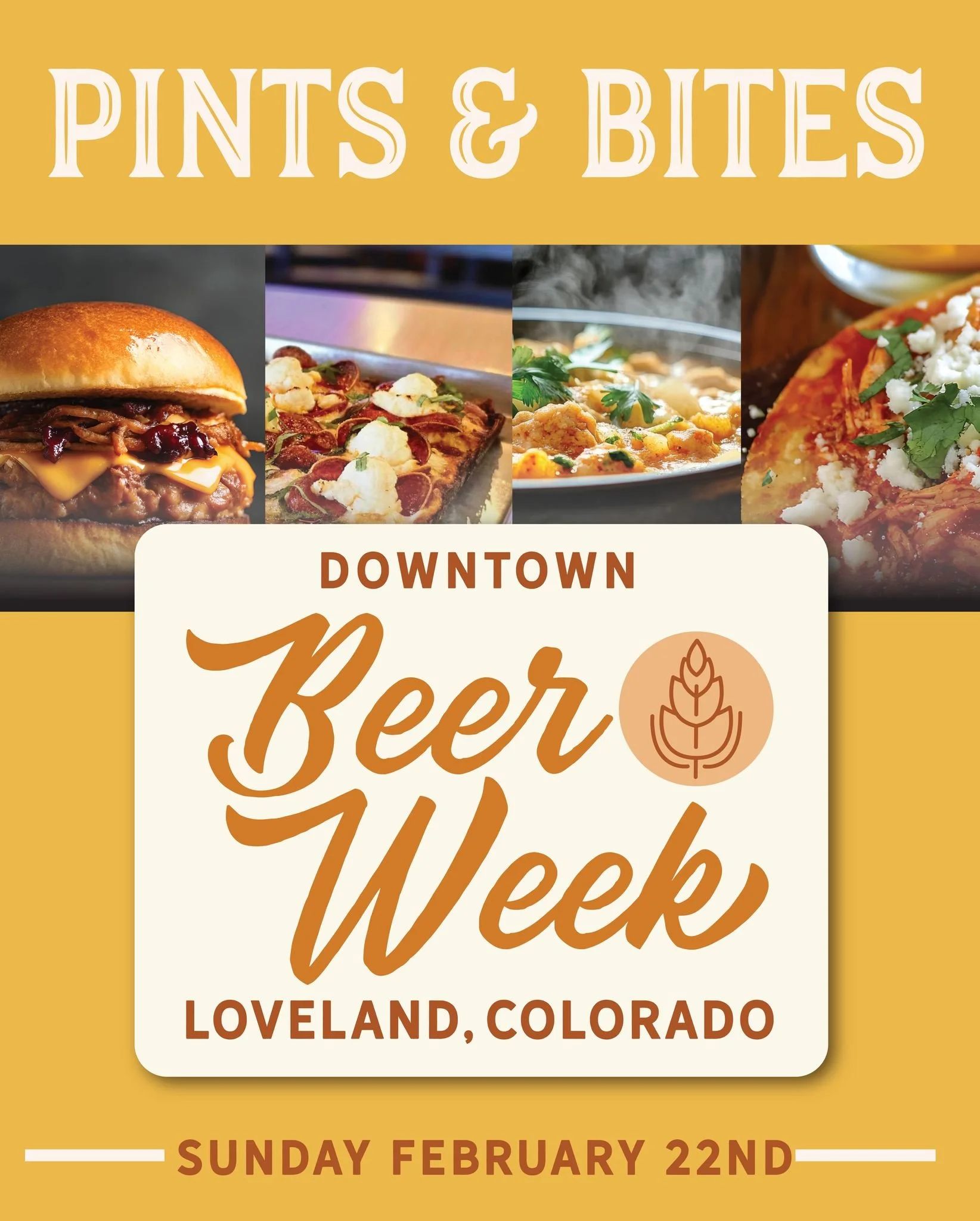 🍻 2nd Annual Pints &amp; Bites Foodie Walk | Downtown Loveland

📍 Downtown Loveland
📅 Sunday, February 22
⏰ 2&ndash;5 PM

Beer Week starts here&mdash;and this is the Foodie Walk everyone is talking about. 👀
The Pints &amp; Bites Foodie Walk is yo