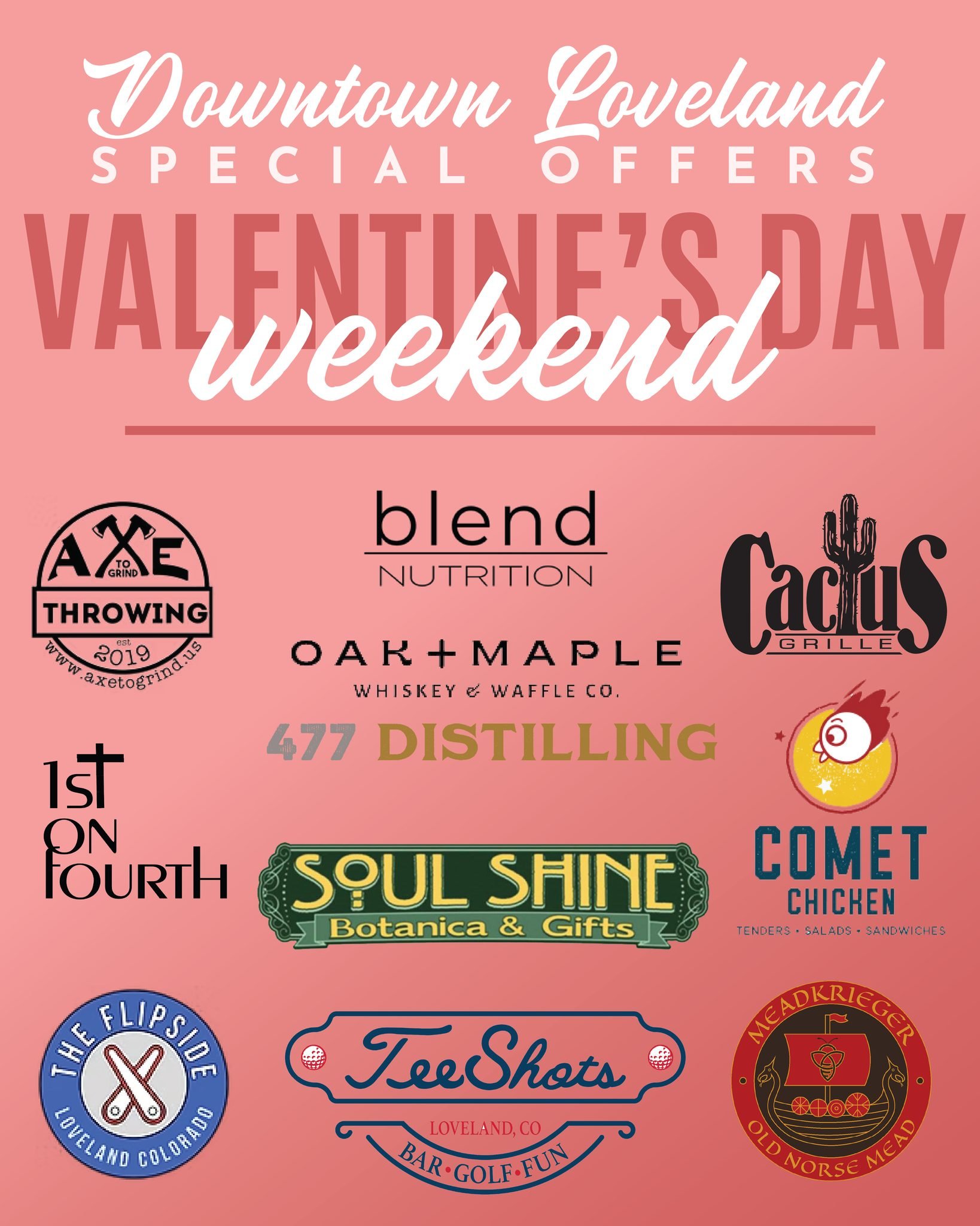 💘Sweetheart Festival is happening THIS weekend in Downtown Loveland! 💘

Grab your sweetheart, your friends, or your family and come experience the sweetness of Loveland&mdash;events, shopping, food, drinks, and all the love this town is known for.
