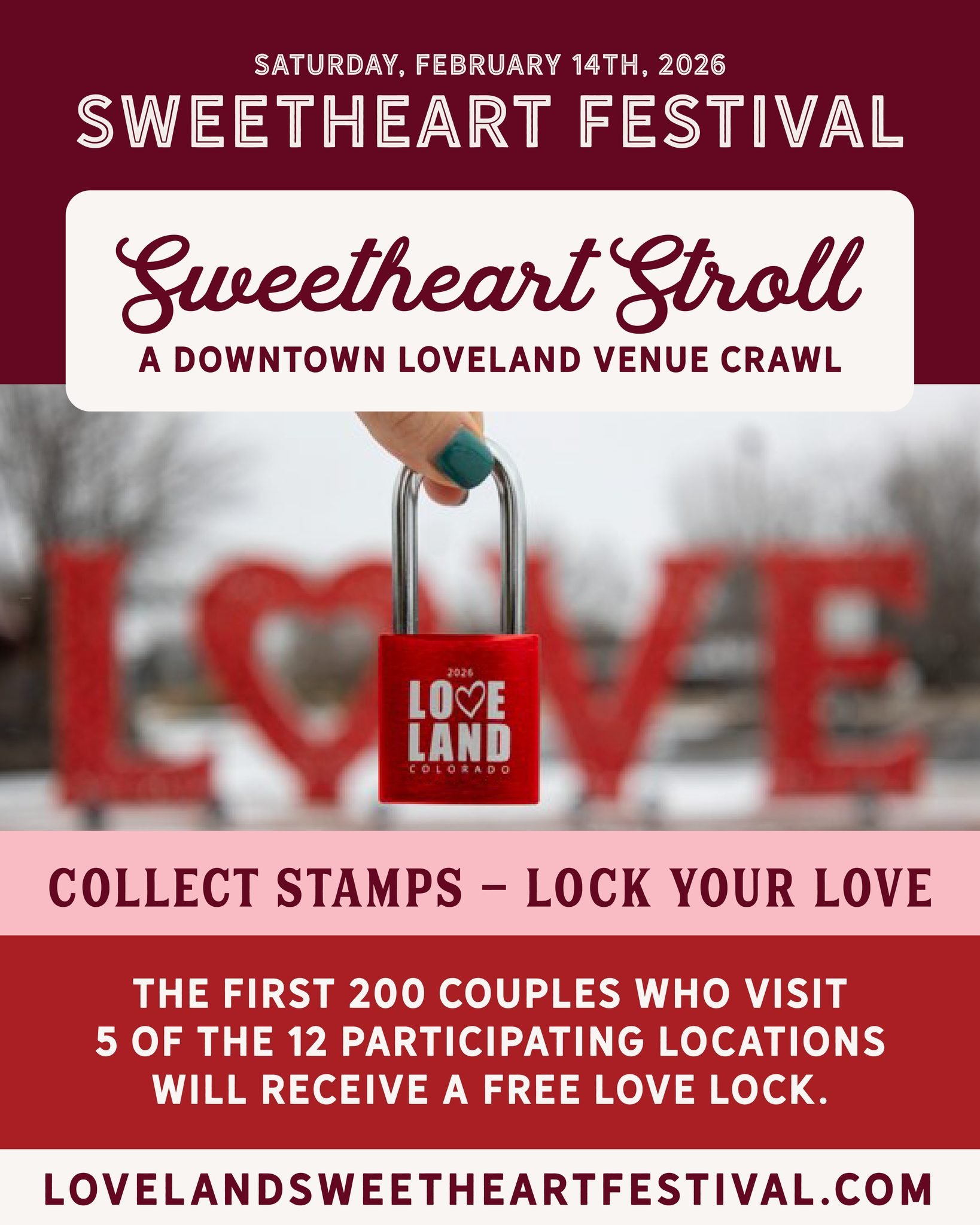 Today's the day! Grab your sweetie and head Downtown Loveland for a full day of celebrating LOVE in the Sweetheart City! 

Start at The Foundry Plaza and enjoy live ice sculpting, fire and art demonstrations, performances, and more. Pick up your pass