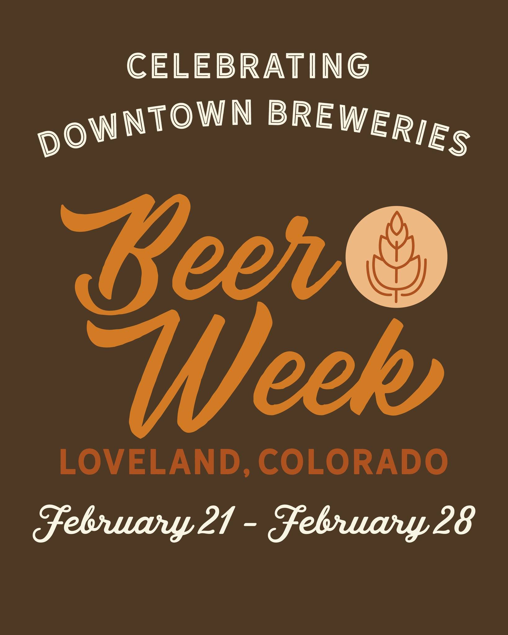 Attention beer lovers! Beer Week starts this weekend in Downtown Loveland! 

Head downtown between Feb 21&ndash;28 to help us celebrate the incredible craft breweries and our award winning meadery in downtown! Experience week long specials, limited r
