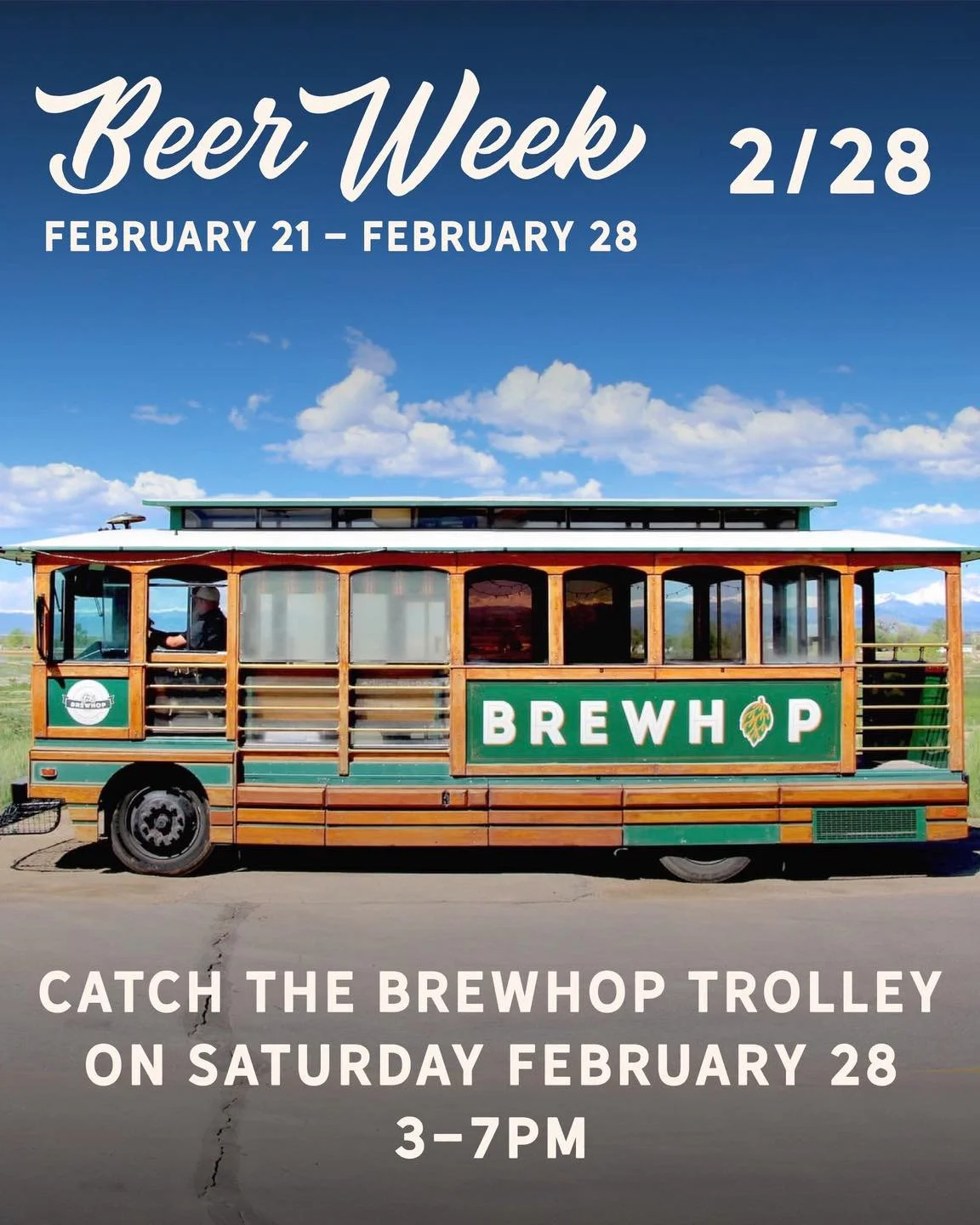 To wrap up Downtown Loveland Beer Week the @brewhoptrolley will be making continuous loops to all the Downtown Loveland breweries on Saturday February 28, from 3-7pm starting at @lovelandaleworks 🍻 Free to ride! 

https://www.downtownloveland.org/be