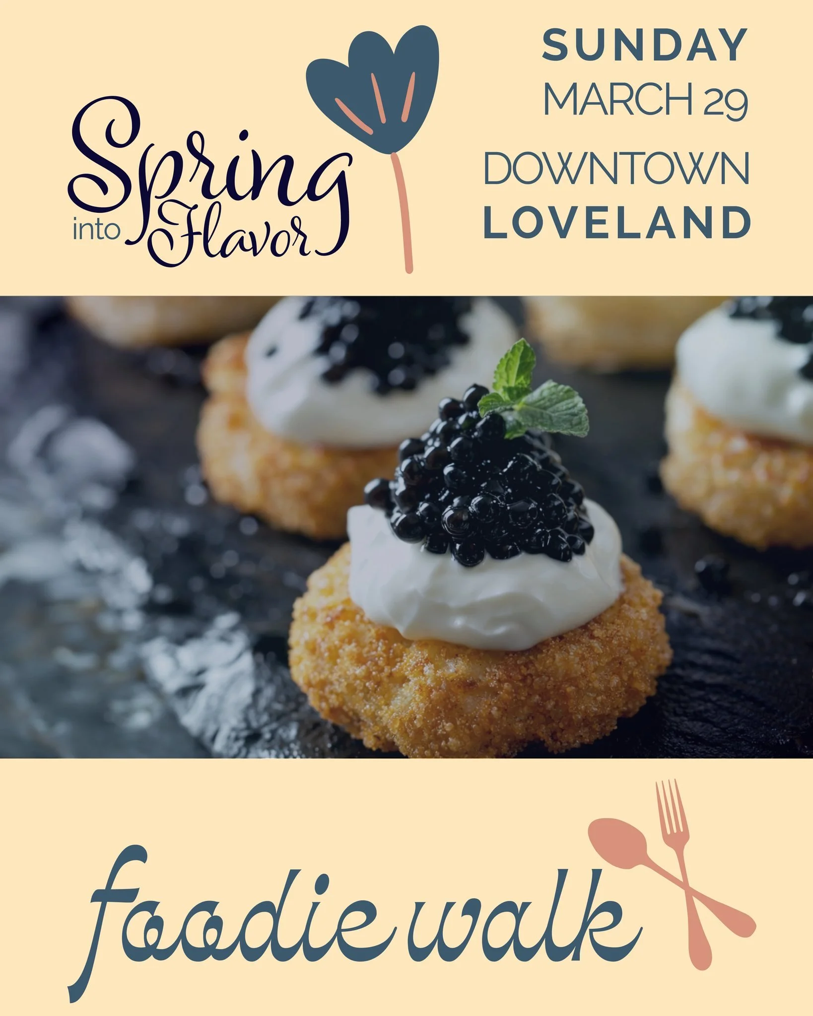 Time is running out to grab your spot! 🌸🍴 There are still a few tickets left for tomorrow&rsquo;s Spring into Flavor Foodie Walk, so grab them while you can!

Join us Sunday, March 29 | 3&ndash;6 PM for a delicious stroll through Downtown Loveland 