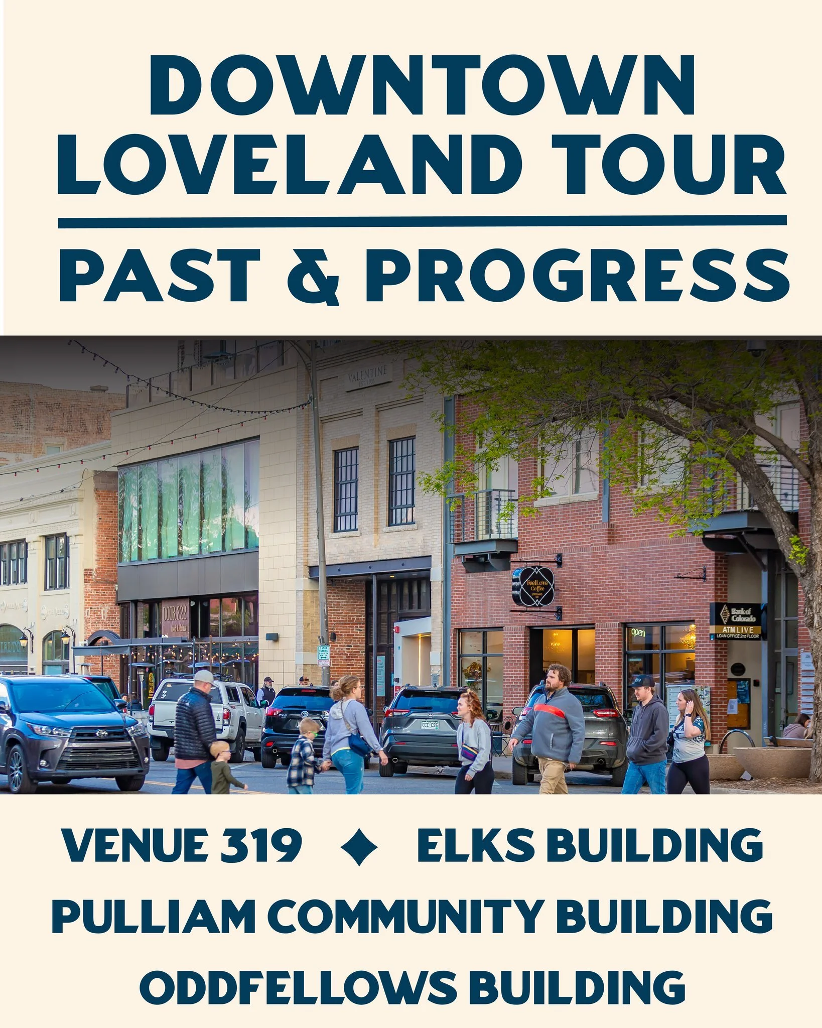 Explore the rich history and exciting future of downtown Loveland with our Past &amp; Progress Community Tours on Saturday, May 9th!

Hosted by the Downtown Development Authority, these guided walking tours take you inside some of downtown&rsquo;s mo