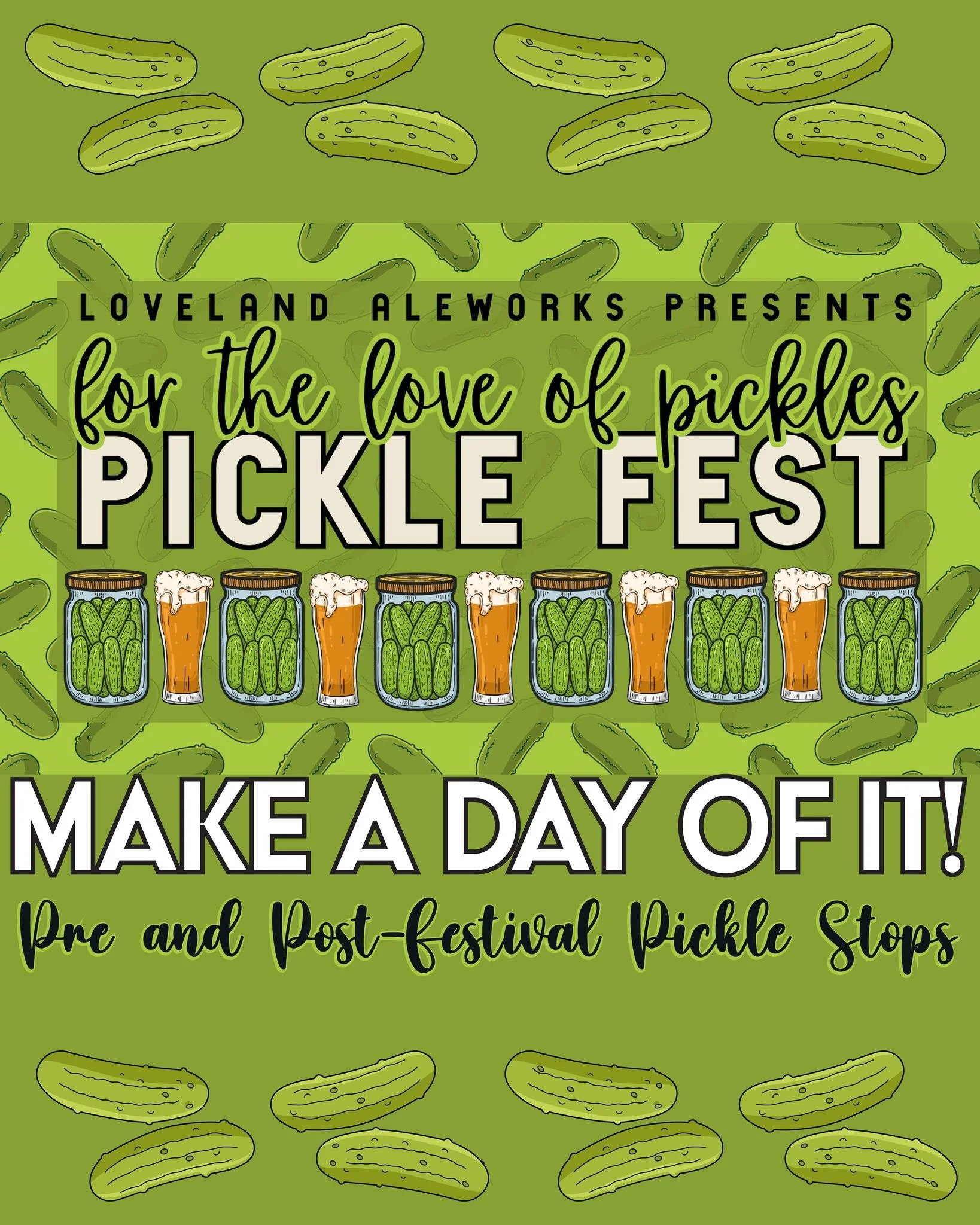 🥒 PICKLE FEST IS THIS SATURDAY! 🥒

Pickle Fest weekend isn&rsquo;t just about the main event&mdash;it&rsquo;s a full downtown experience! Before you head to Loveland Aleworks on Saturday, April 25th (12&ndash;8 PM), or after you&rsquo;ve sipped and