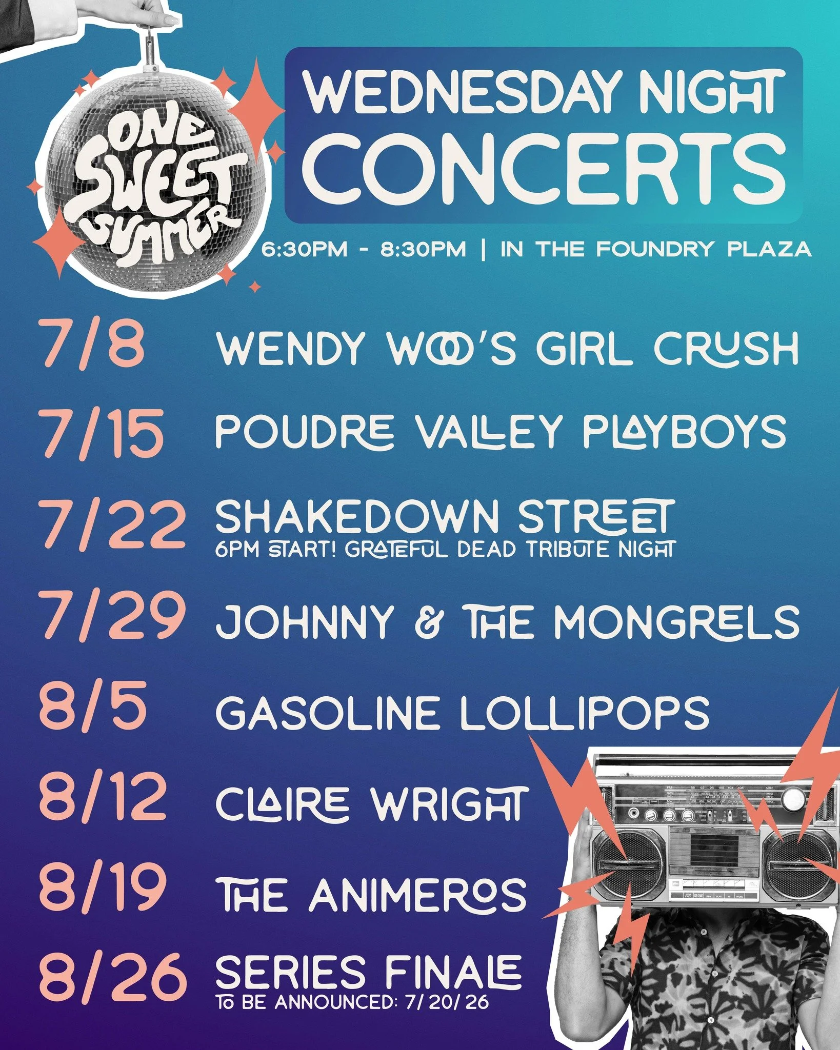 The Loveland Downtown District is excited to announce the incredible Wednesday Night Concert Series line up for Summer 2026! Live music on Wednesday nights is a part of the One Sweet Summer event series, and will start on Wednesday, July 8 and will r