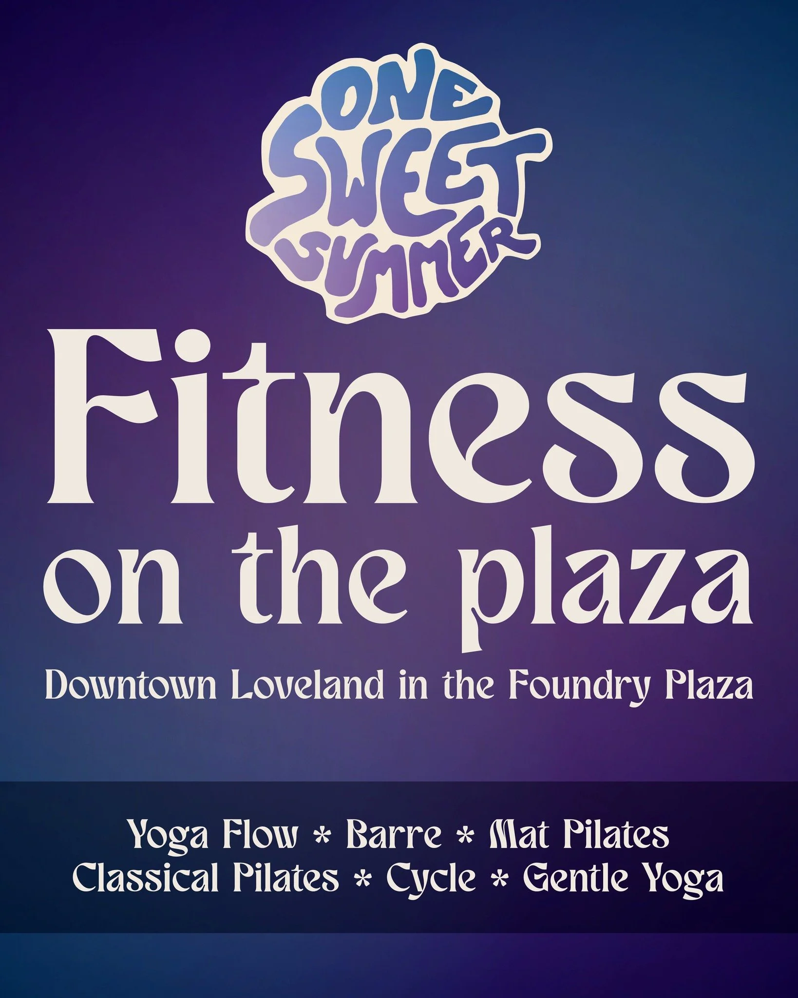 Our One Sweet Summer Fitness on the Plaza series kicks off Saturday, June 13, 2026! 

Join us in The Foundry Plaza all summer for FREE Fitness classes, led be local instructors and downtown studios. This year we're excited to be partnering with more 
