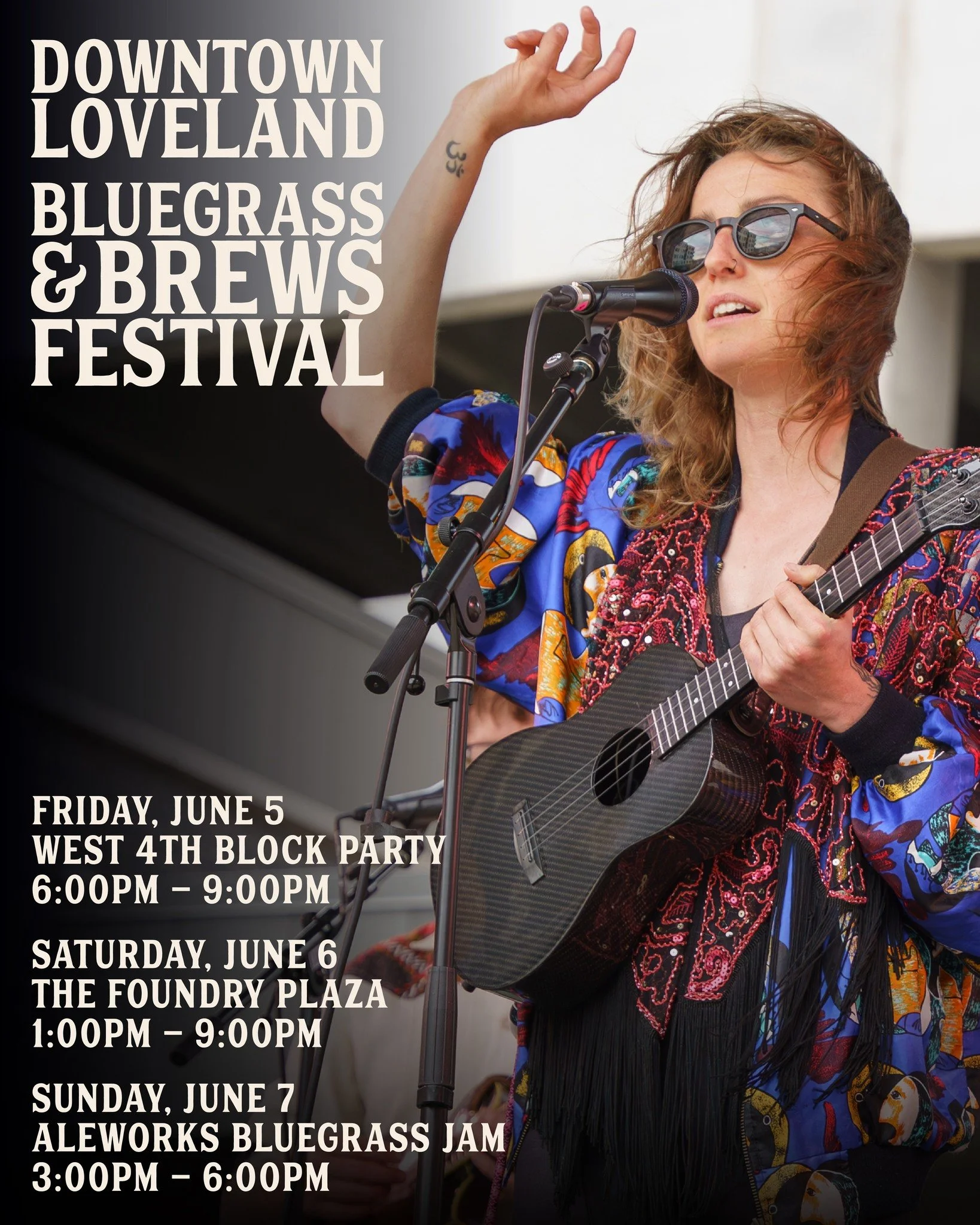 Our Bluegrass &amp; Brews Festival kicks off on Friday, June 5 at 6:00pm with a 4th Street Block Party featuring Pixie &amp; the Partygrass Boys @partygrassmusic 
Beverages will be provided by our event partner @lovelandaleworks 

Music continues wit