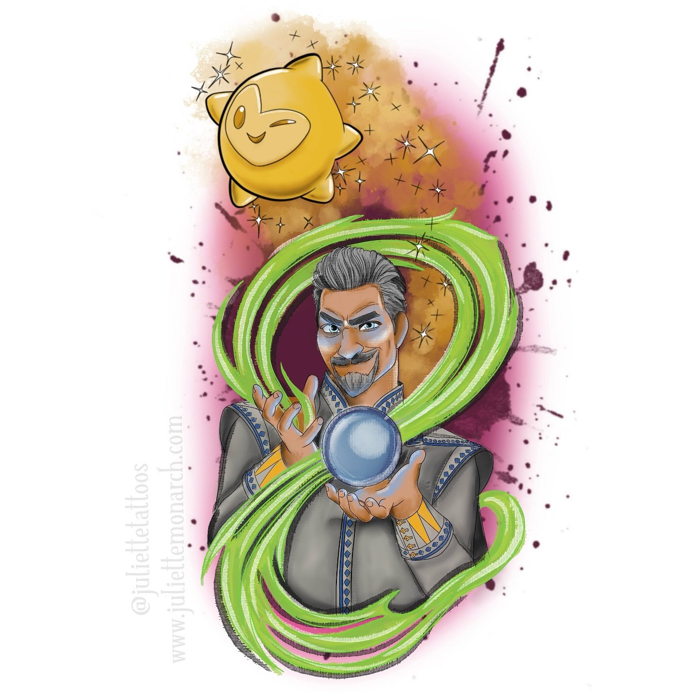 Drew up King Magnifico ^__^ I really loved Wish and how it tied in themes that implied it was pre Snow White. I never used to be super into Disney but between the kids and how they have generally made their movies a little deeper, I tend to enjoy the