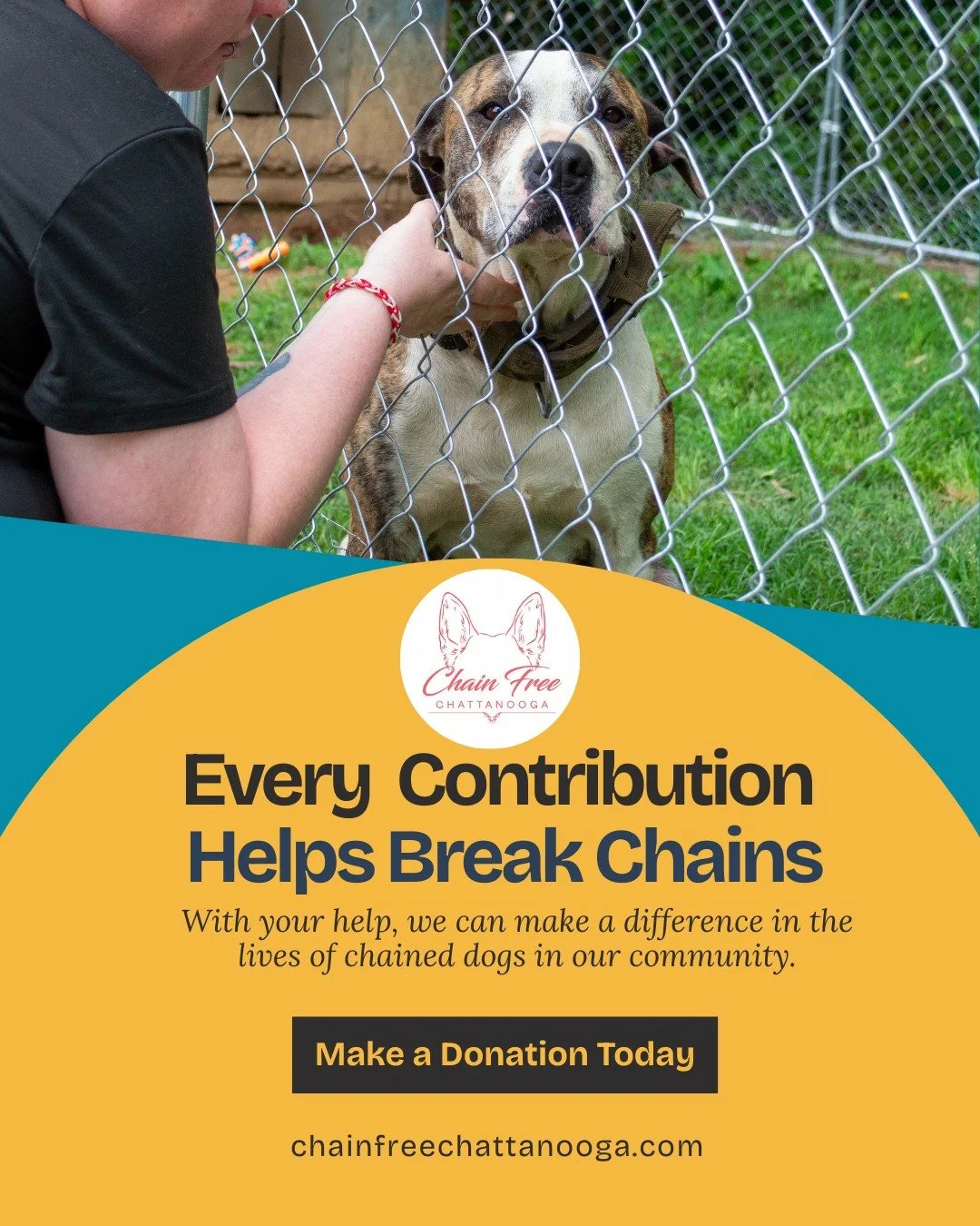 This Giving Tuesday, you have the power to break chains. Every dog deserves a life unchained. Your donation today helps us ensure that dogs in our community are spayed or neutered, have safe enclosures and dog houses, and other basic supplies.

We ar