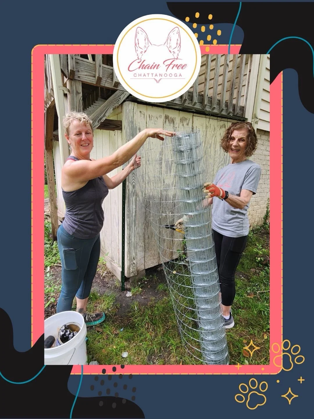 Meet Ace, Sadie, and Queenie May. Three sweet pups living with a multigenerational family who rent their home. Our crew spent the day patching gaps and rolling out new fencing so Ace, Sadie, and Queenie May can stay safe, stay put, and stay with the 