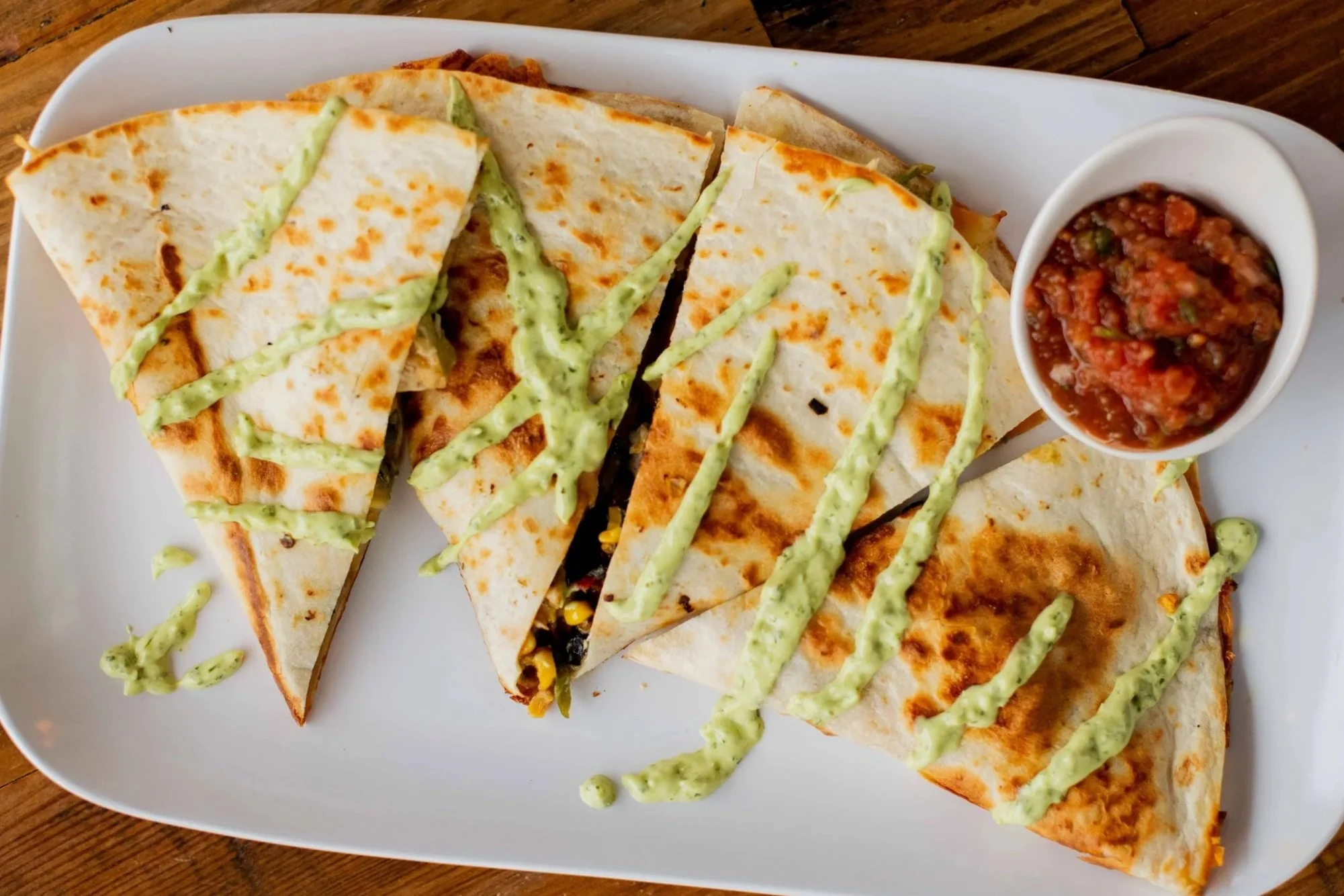 Spicy Pimento Cheese Quesadilla with Corn Salsa