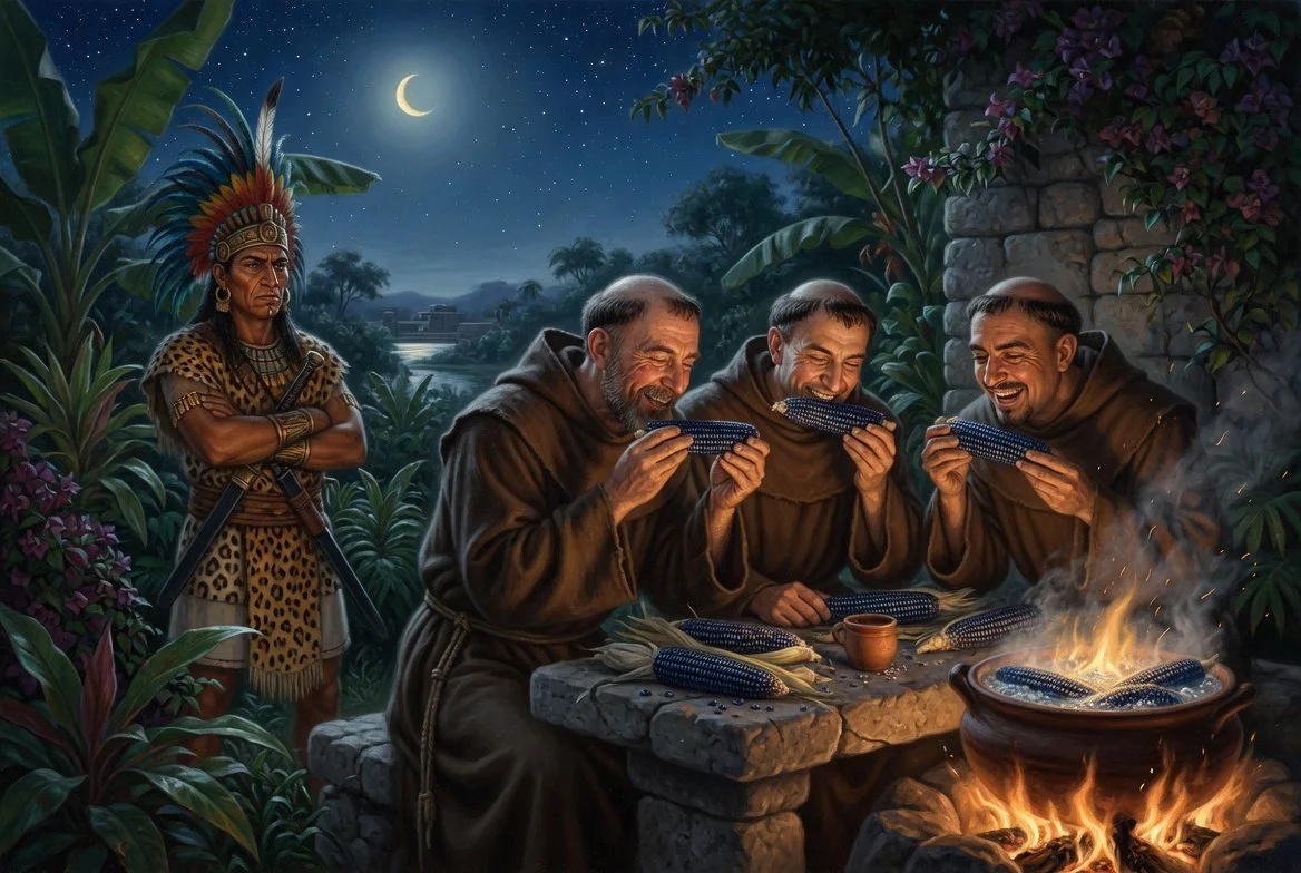 The Tamal They Tried to Cancel: How Spanish Friars Framed Corn to Starve Out the Aztec Gods