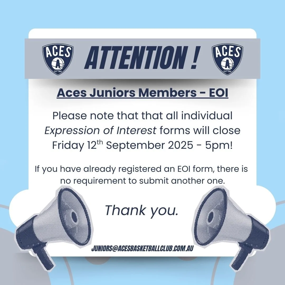 Juniors Individual Player EOI - closure!

Please be advised that all Individual Expression of Interest forms will no longer be accepted from 5pm, Friday 12th September 2025!

If you have already submitted an EOI form, there is no requirement to submi