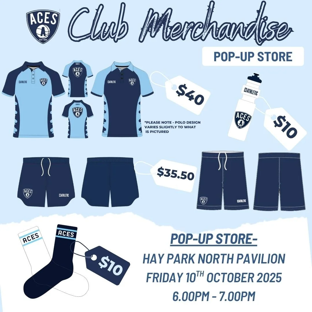 &spades; 𝗖𝗹𝘂𝗯 𝗠𝗲𝗿𝗰𝗵𝗮𝗻𝗱𝗶𝘀𝗲 𝗣𝗼𝗽-𝘂𝗽 𝗦𝘁𝗼𝗿𝗲 &spades;

📍Hay Park North Pavilion (off Bussell Hwy/Socceroos Pl)
📅 Friday 10th October 2025
🕕 6.00pm - 7.00pm

Limited but a range of sizing options available.
&spades; Club Shorts f
