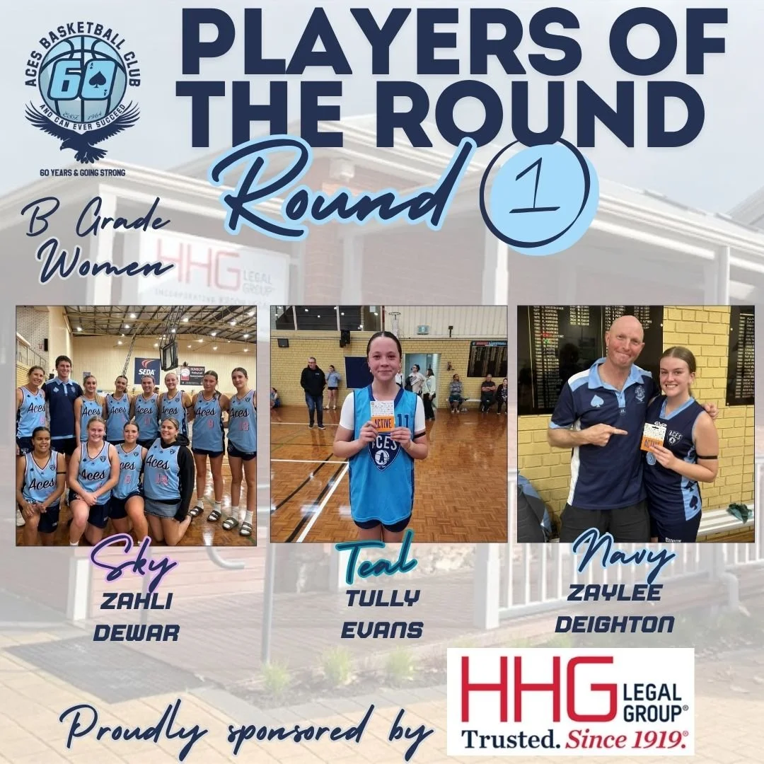𝗕 𝗚𝗿𝗮𝗱𝗲 - 𝗥𝗼𝘂𝗻𝗱 𝟭 - 𝗣𝗹𝗮𝘆𝗲𝗿𝘀 𝗼𝗳 𝘁𝗵𝗲 𝗥𝗼𝘂𝗻𝗱

Introducing our Players of the Round for Round 1 of B Grade competition last night:

𝑾𝒐𝒎𝒆𝒏
𝐒𝐤𝐲 - Zahli Dewar
𝐓𝐞𝐚𝐥 - Tully Evans
𝐍𝐚𝐯𝐲 - Zaylee Deighton

𝑴𝒆𝒏
𝐏𝐢